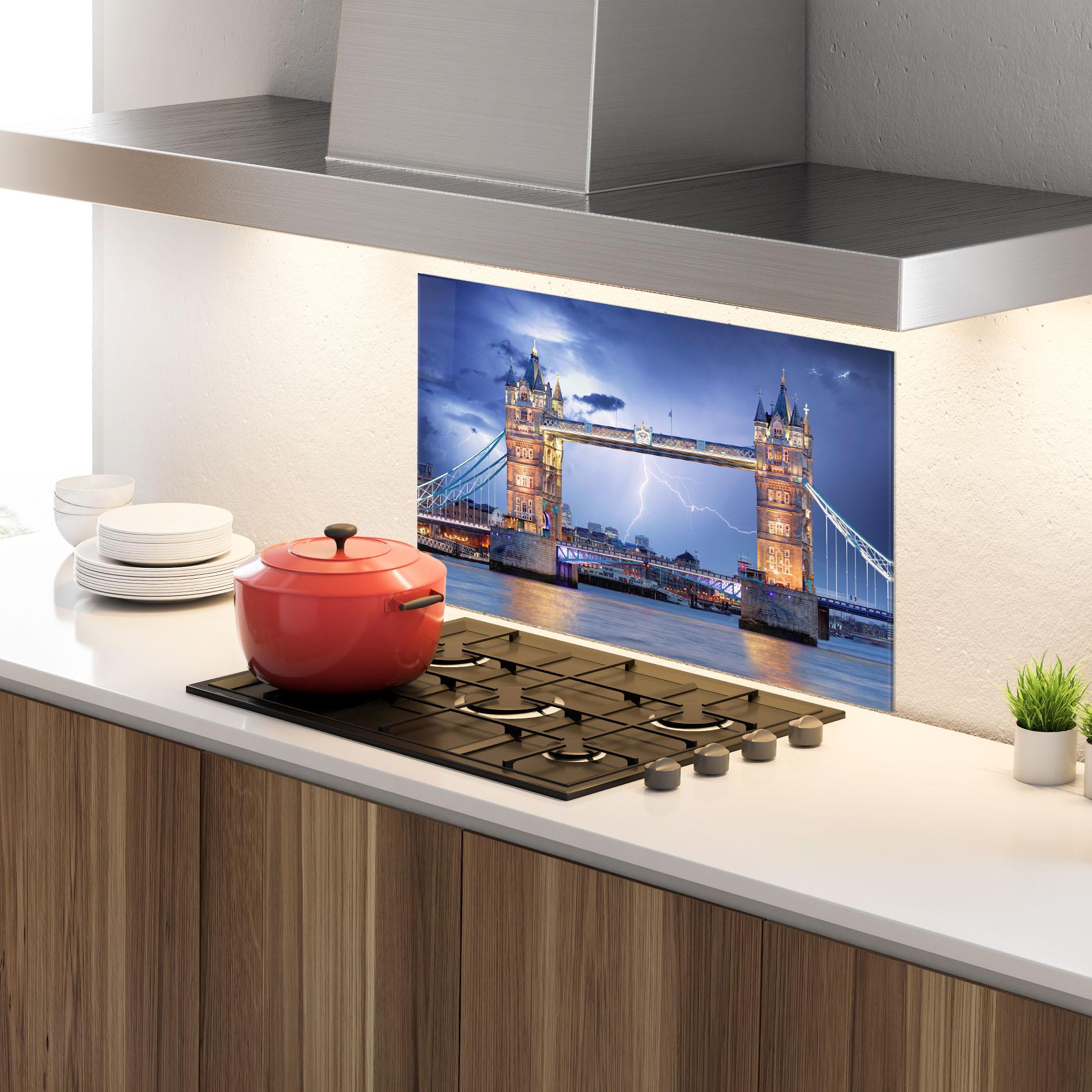 Panel Szklany do Kuchni London Tower Bridge mockup 4