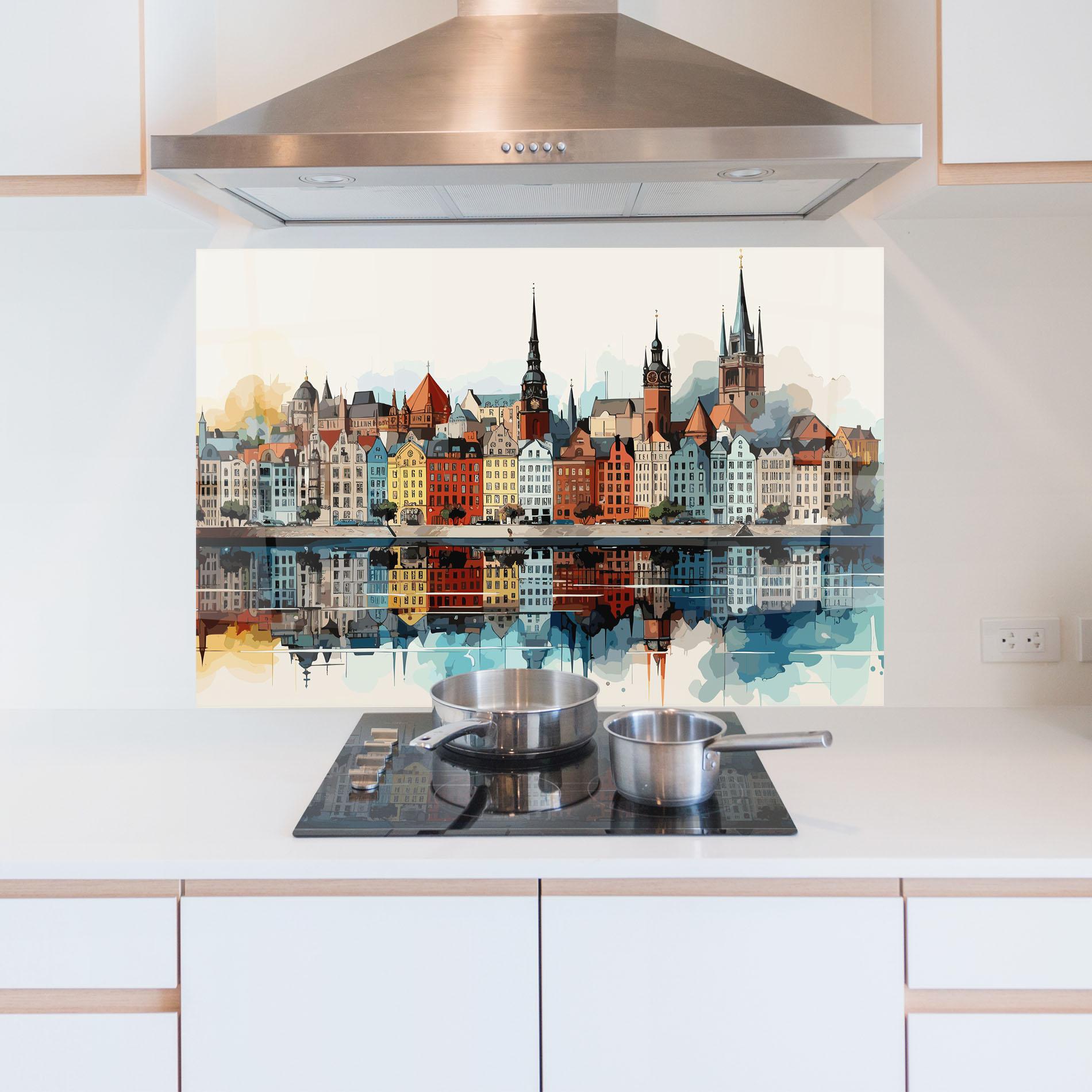 Panel Szklany do Kuchni German Buildings mockup 5