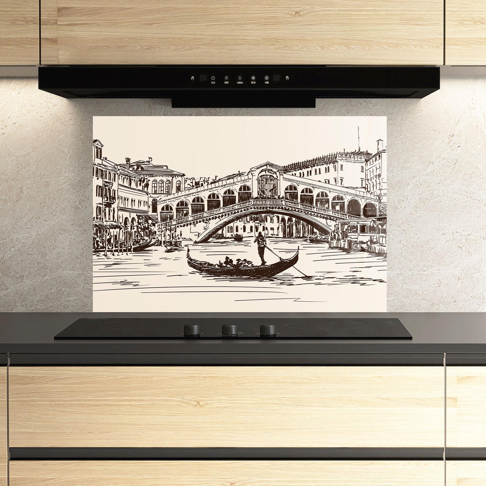 Panel Szklany do Kuchni Rialto Bridge mockup 3