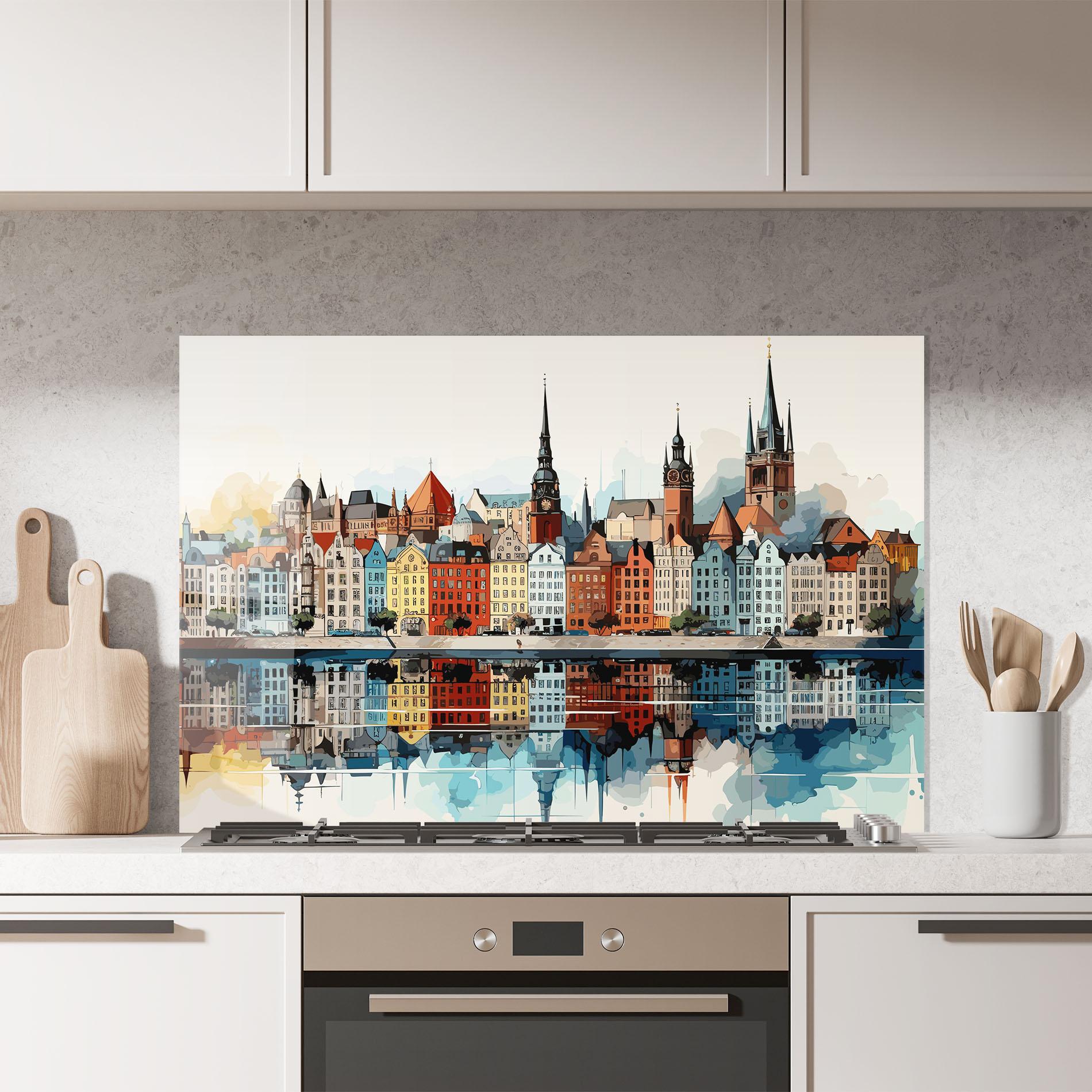 Panel Szklany do Kuchni German Buildings mockup 7