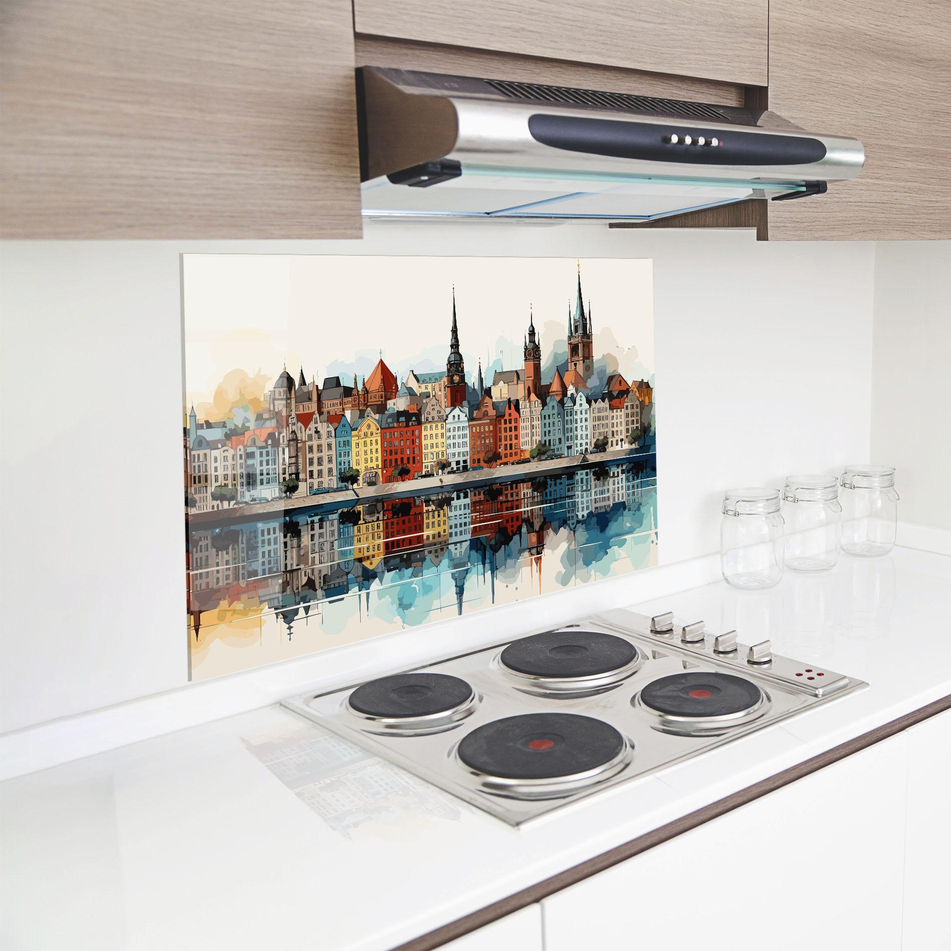 Panel Szklany do Kuchni German Buildings mockup 8