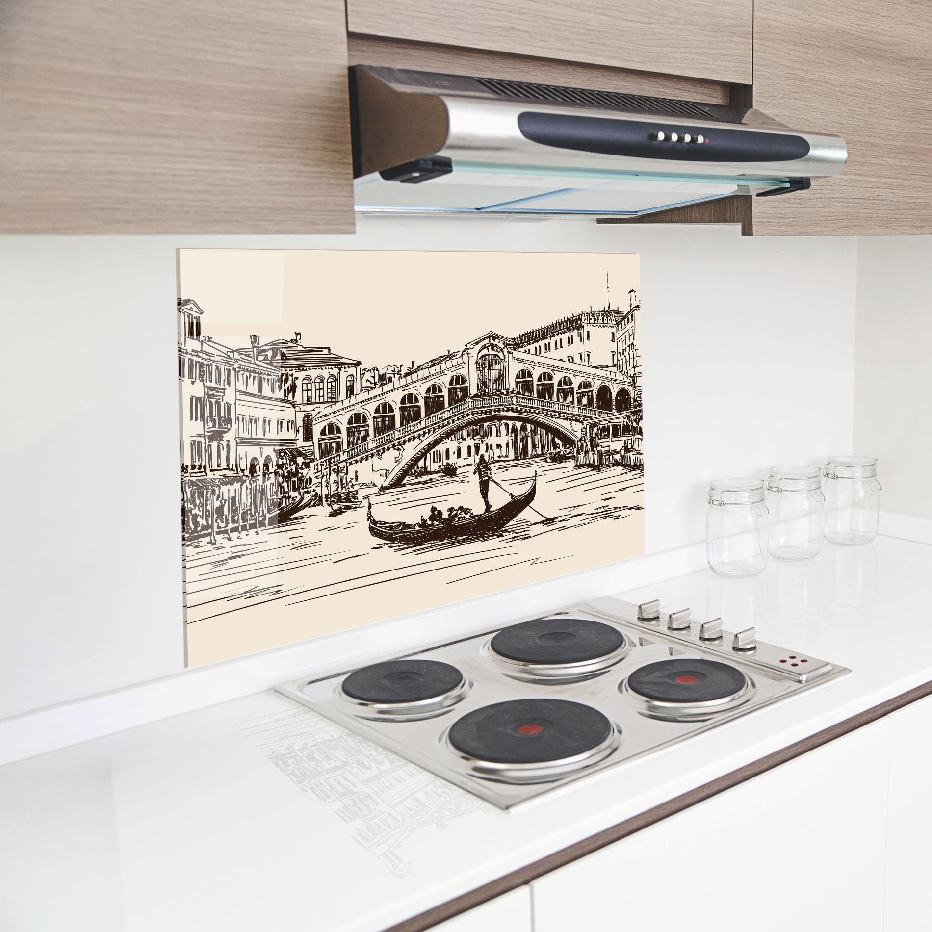 Panel Szklany do Kuchni Rialto Bridge mockup 8