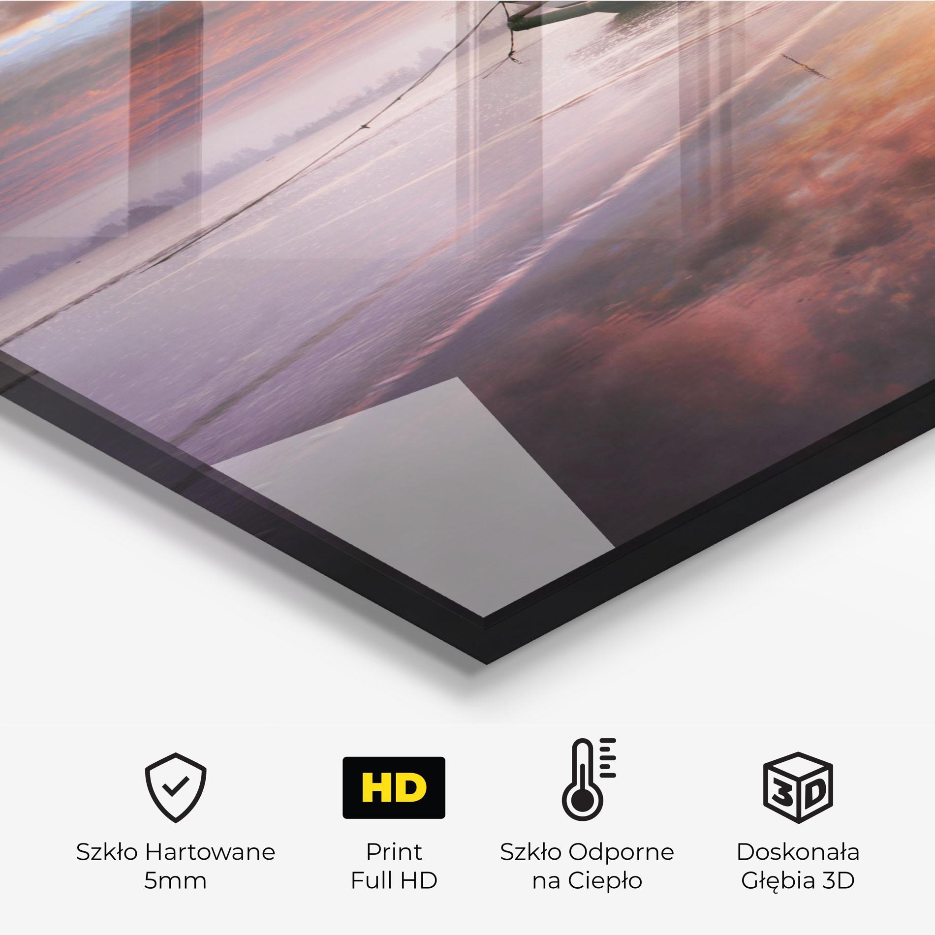 Panel Szklany do Kuchni Beauty Boat Sunrise mockup 2