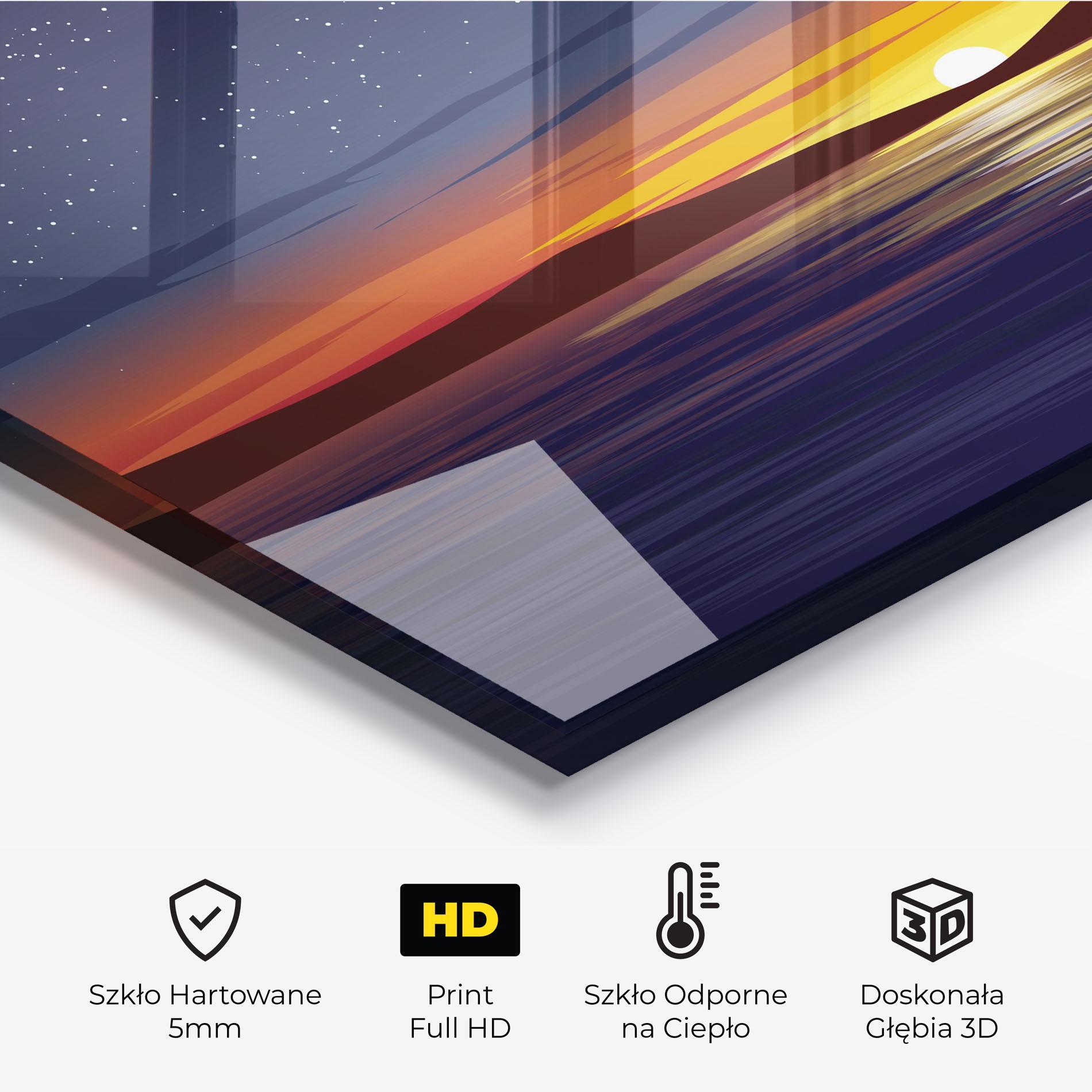 Panel Szklany do Kuchni Ocean Moon Sunset mockup 2