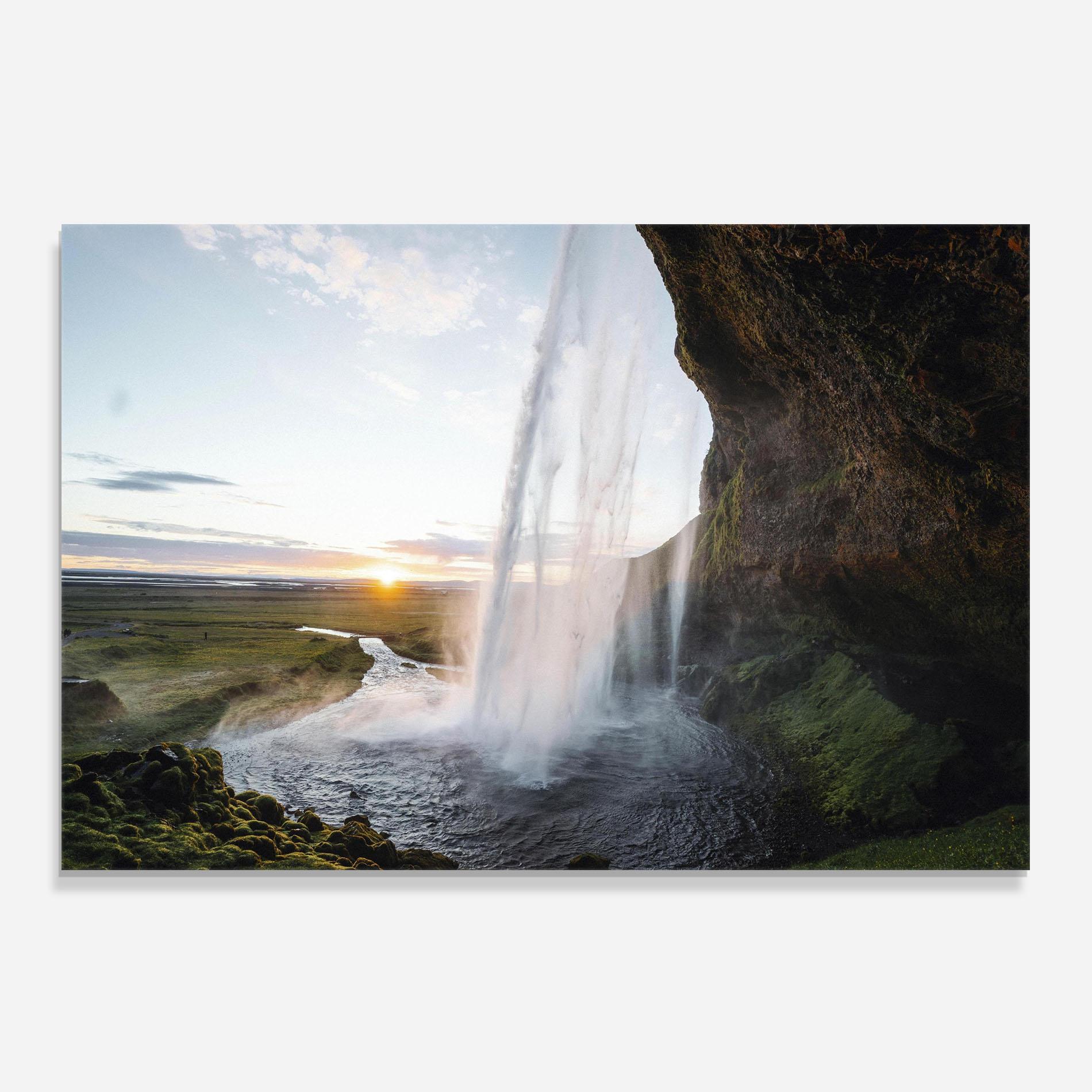Panel Szklany do Kuchni Sunrise Waterfall mockup 0
