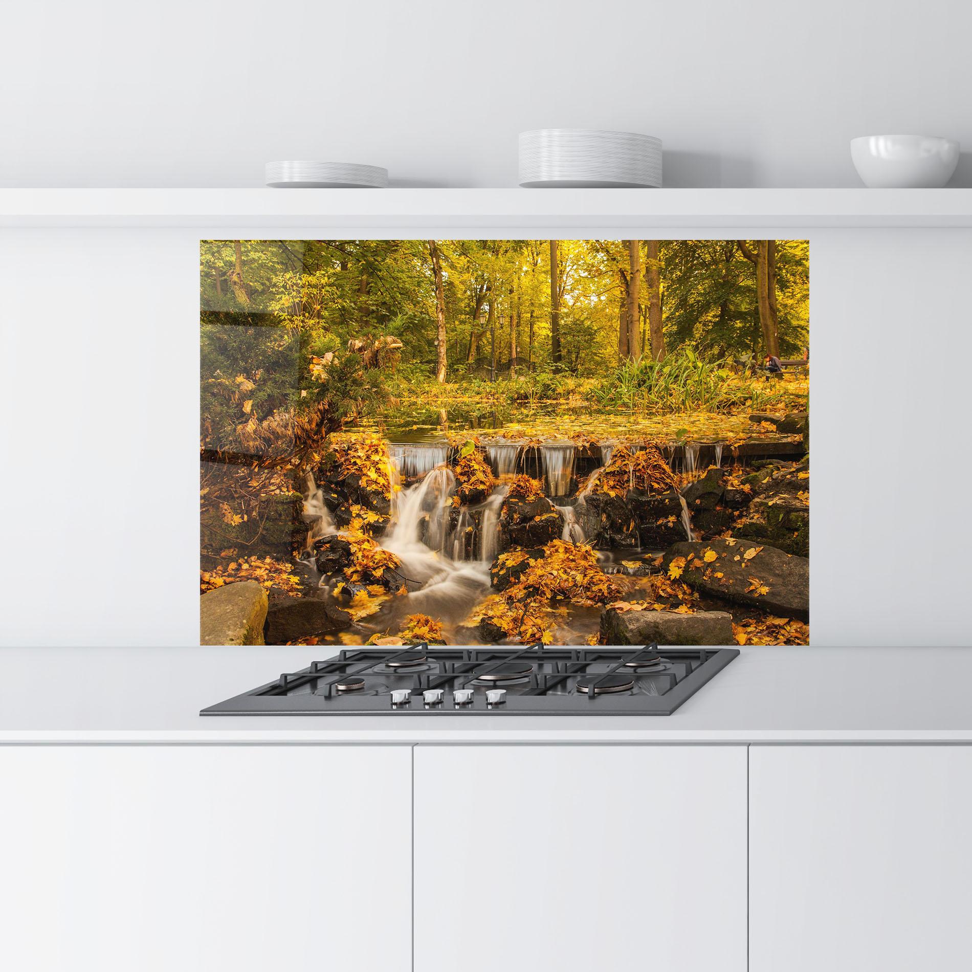 Panel Szklany do Kuchni Autumn Pretty Waterfall mockup 9
