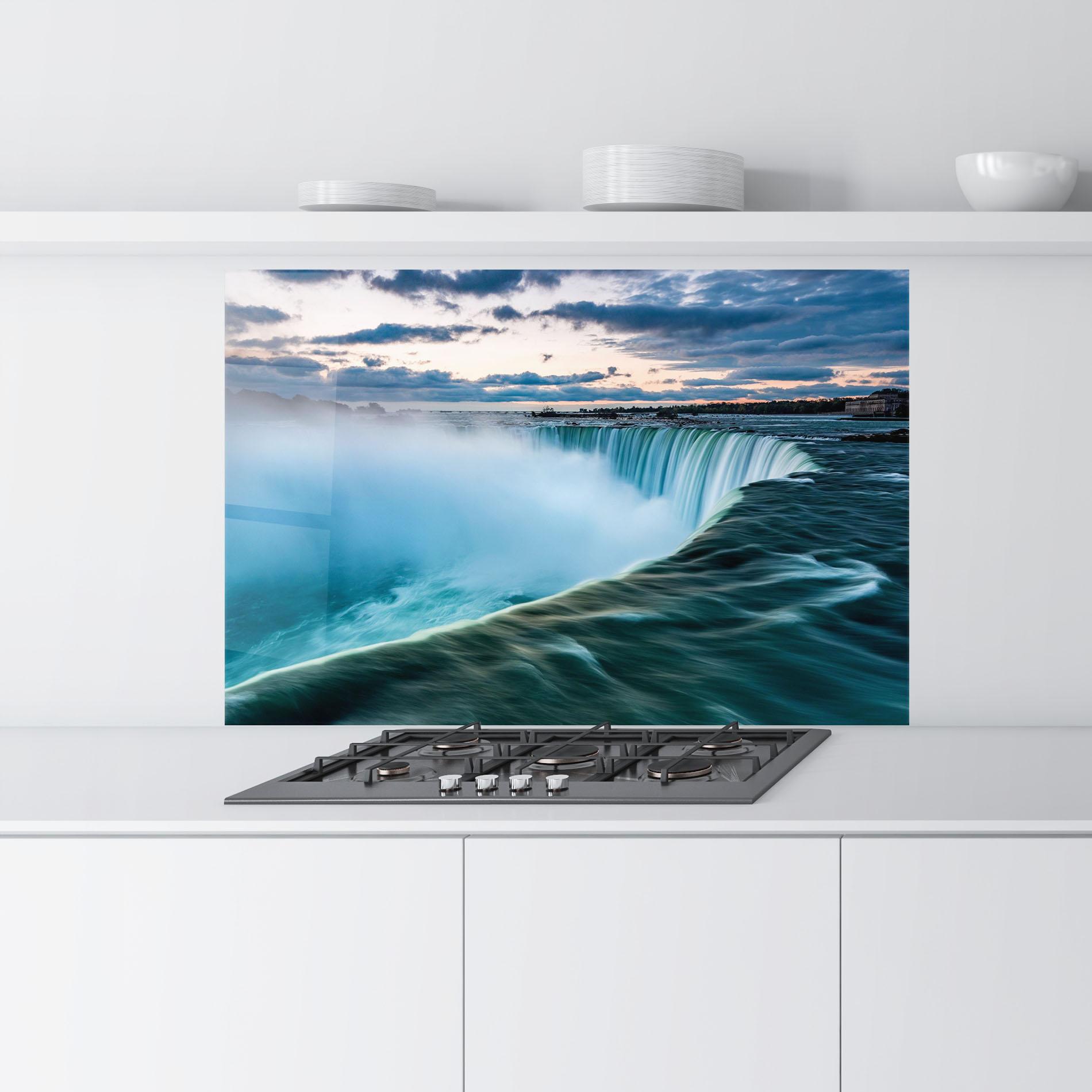 Panel Szklany do Kuchni Blue Dreamy Waterfall mockup 9