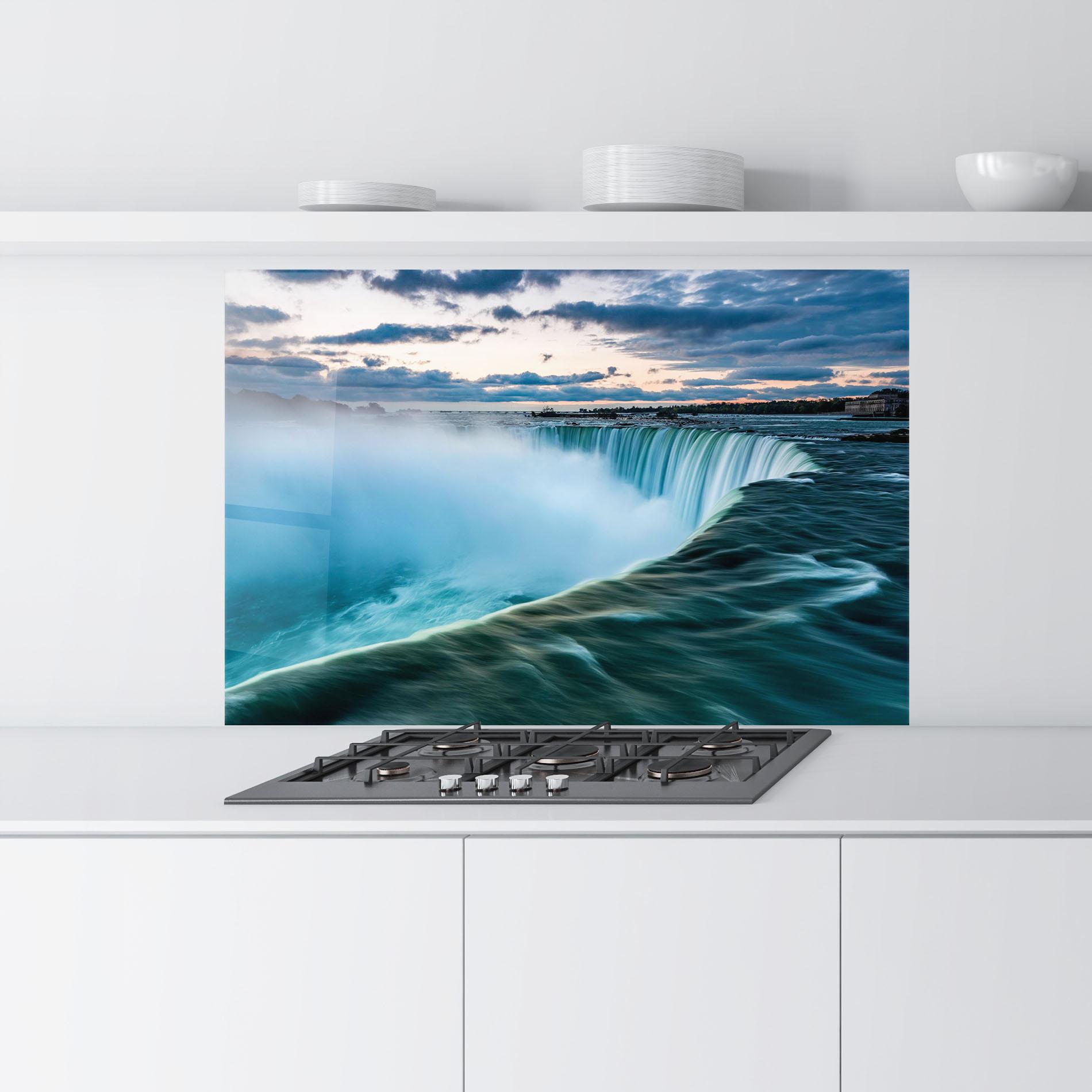 Panel Szklany do Kuchni Dreamy Blue Waterfall mockup 9