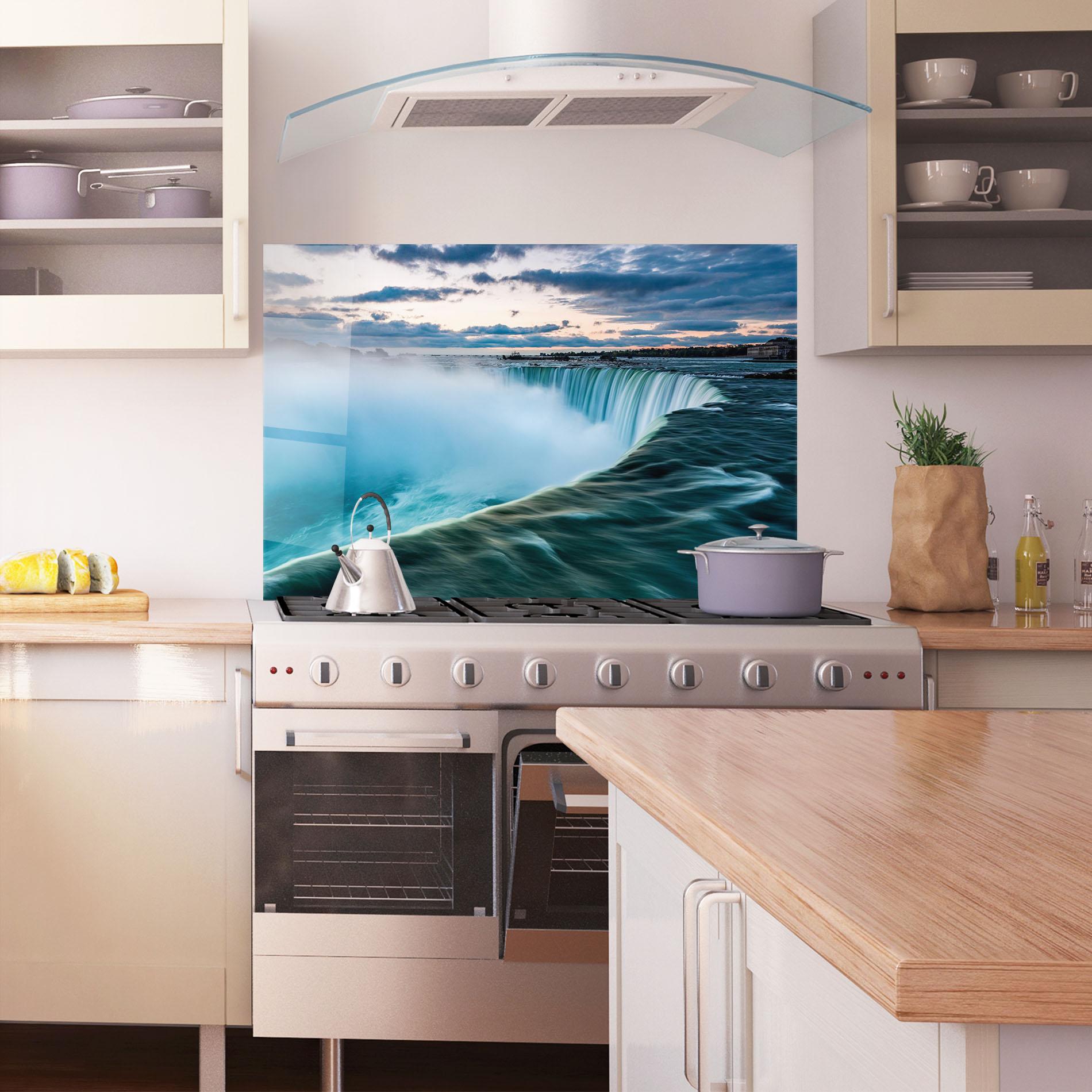 Panel Szklany do Kuchni Blue Dreamy Waterfall mockup 1