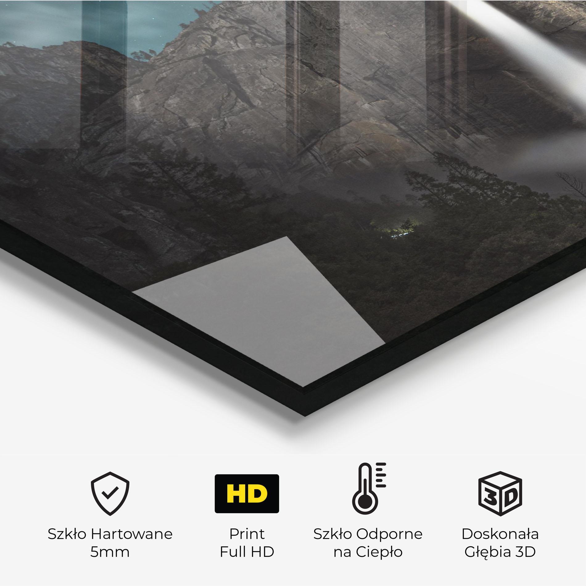 Panel Szklany do Kuchni Dark Blue Sky Waterfall mockup 2