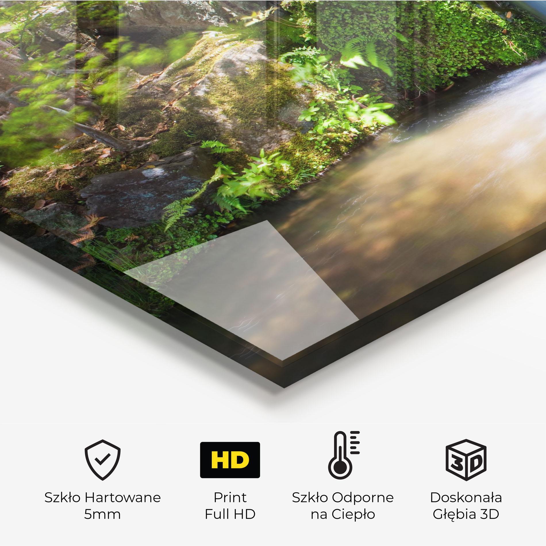 Panel Szklany do Kuchni Jungle View Waterfall mockup 2