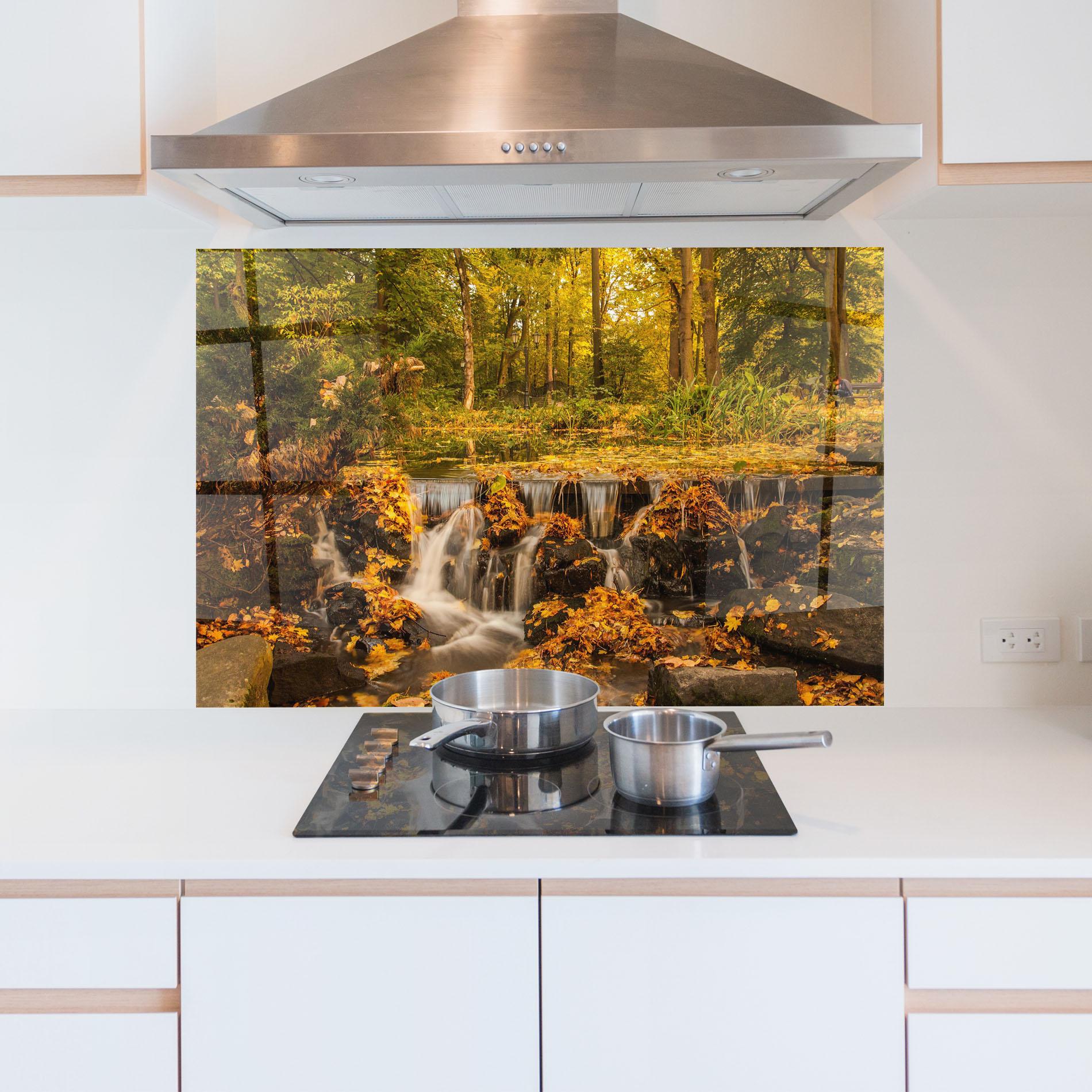 Panel Szklany do Kuchni Autumn Pretty Waterfall mockup 5