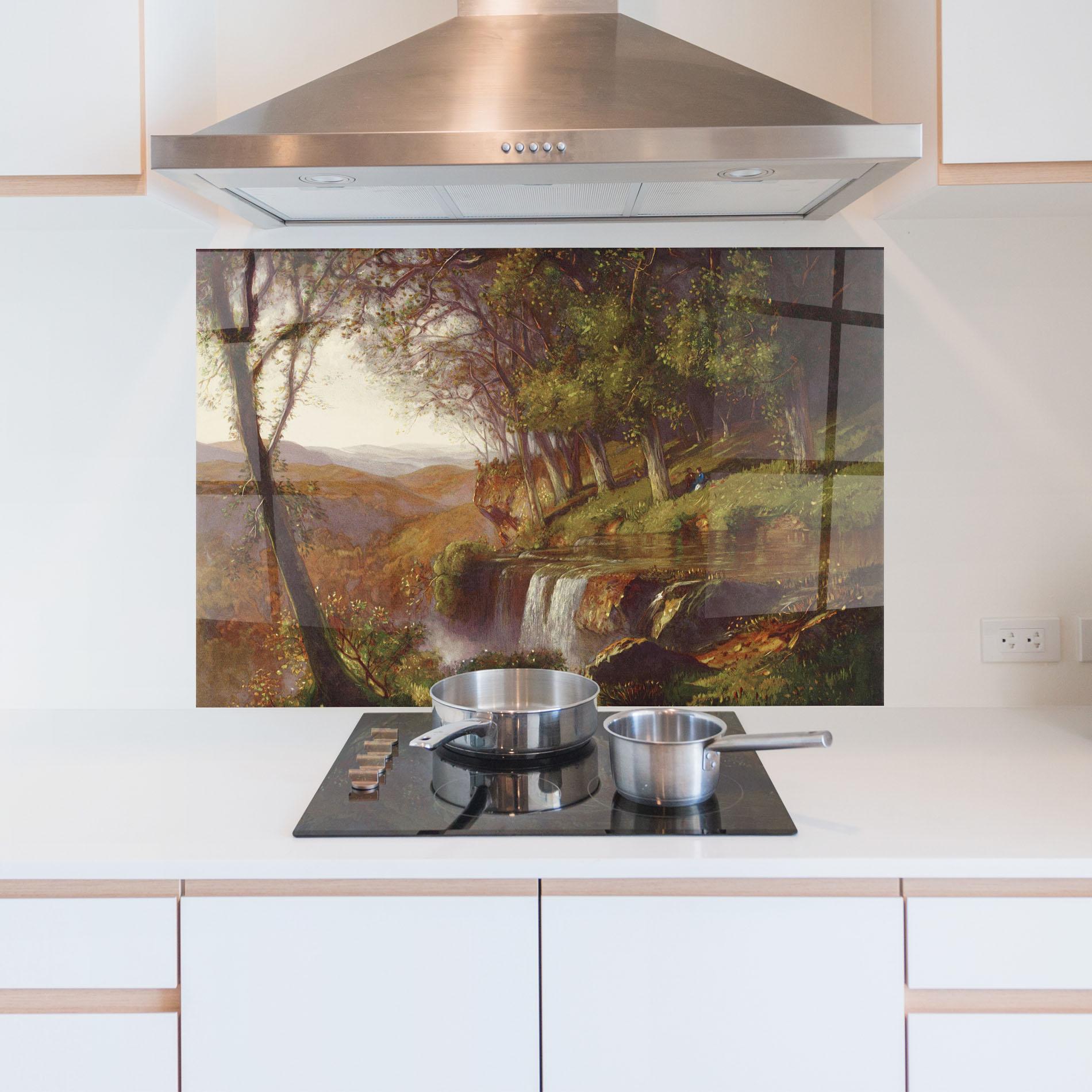 Panel Szklany do Kuchni Waterfall Painting mockup 5