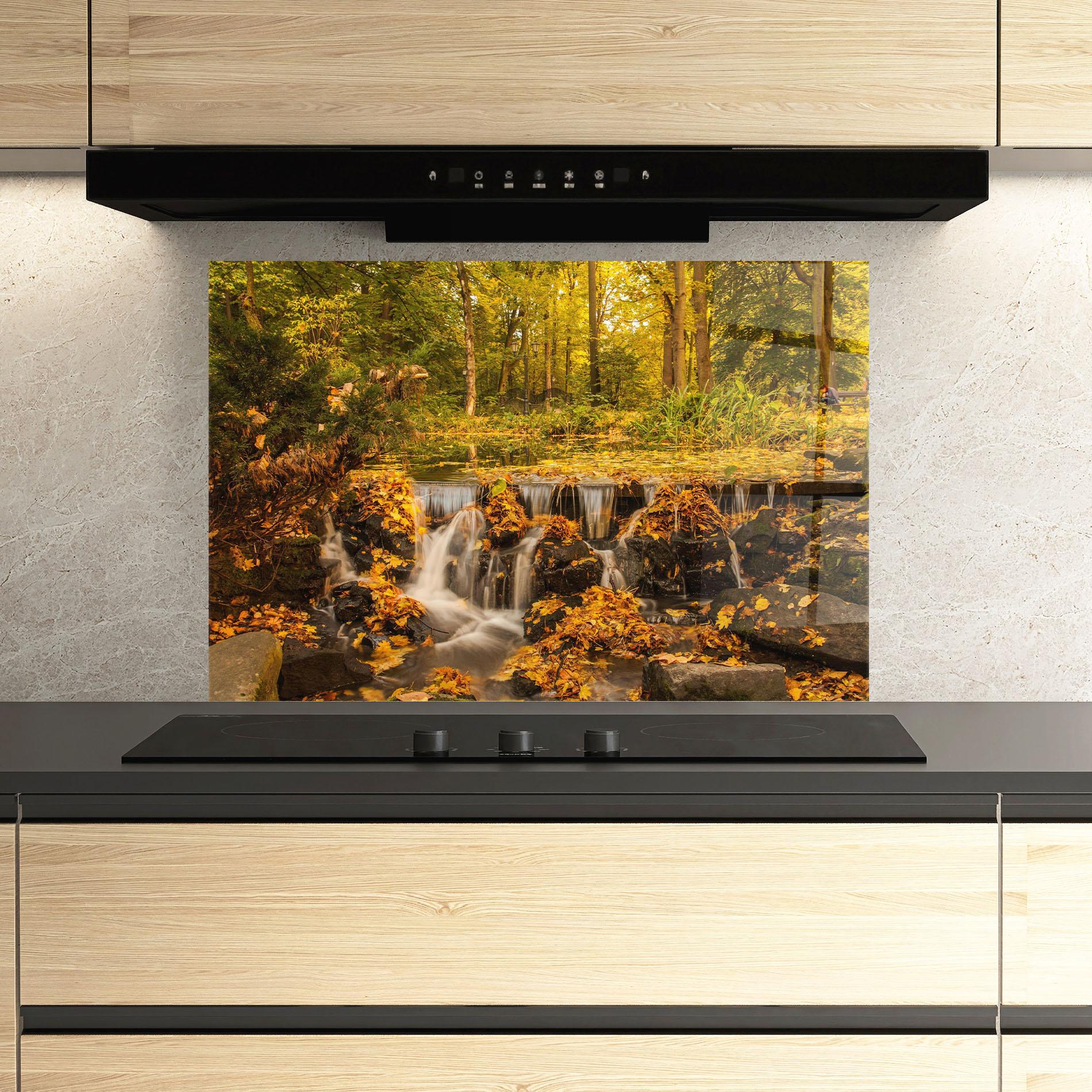 Panel Szklany do Kuchni Autumn Pretty Waterfall mockup 3