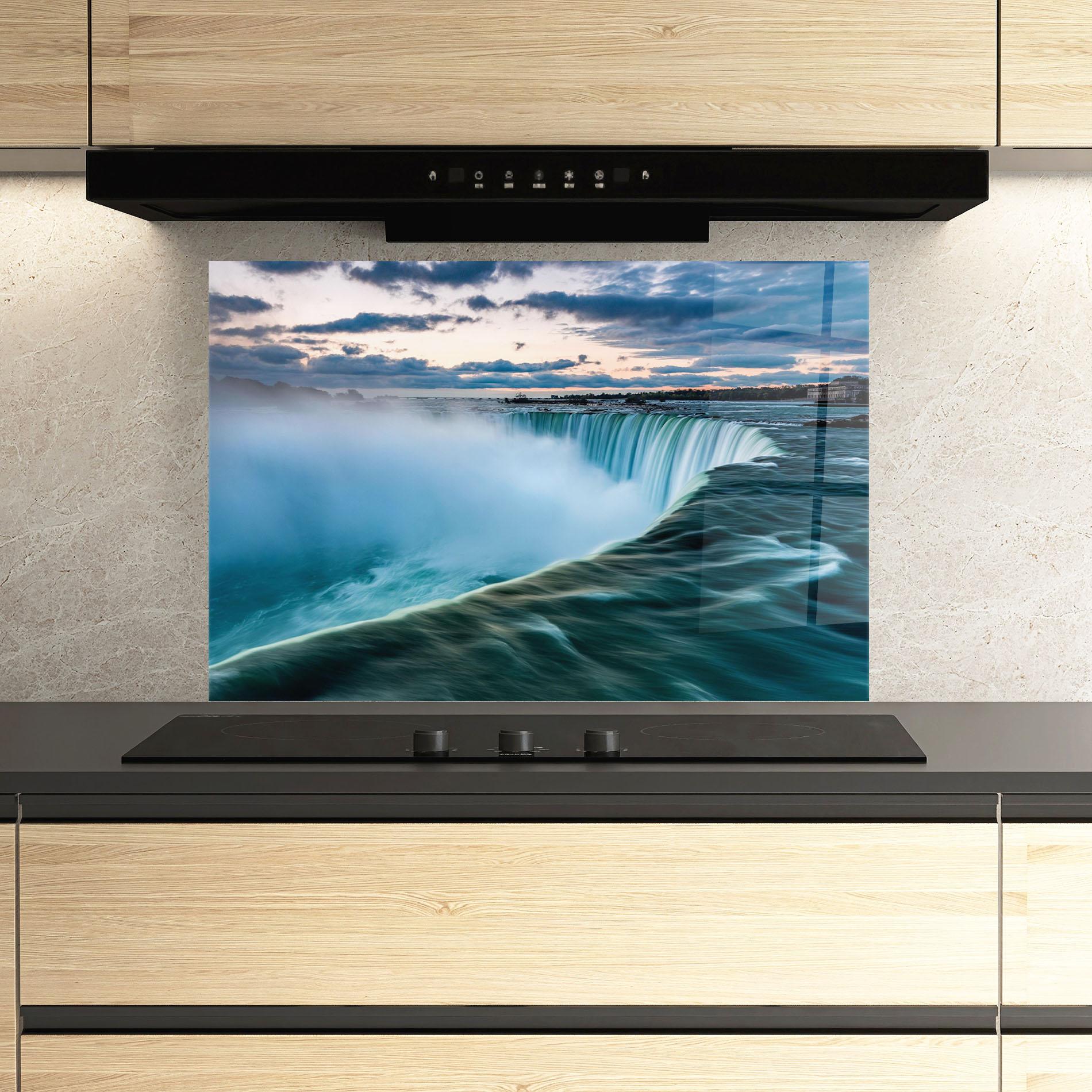 Panel Szklany do Kuchni Blue Dreamy Waterfall mockup 3