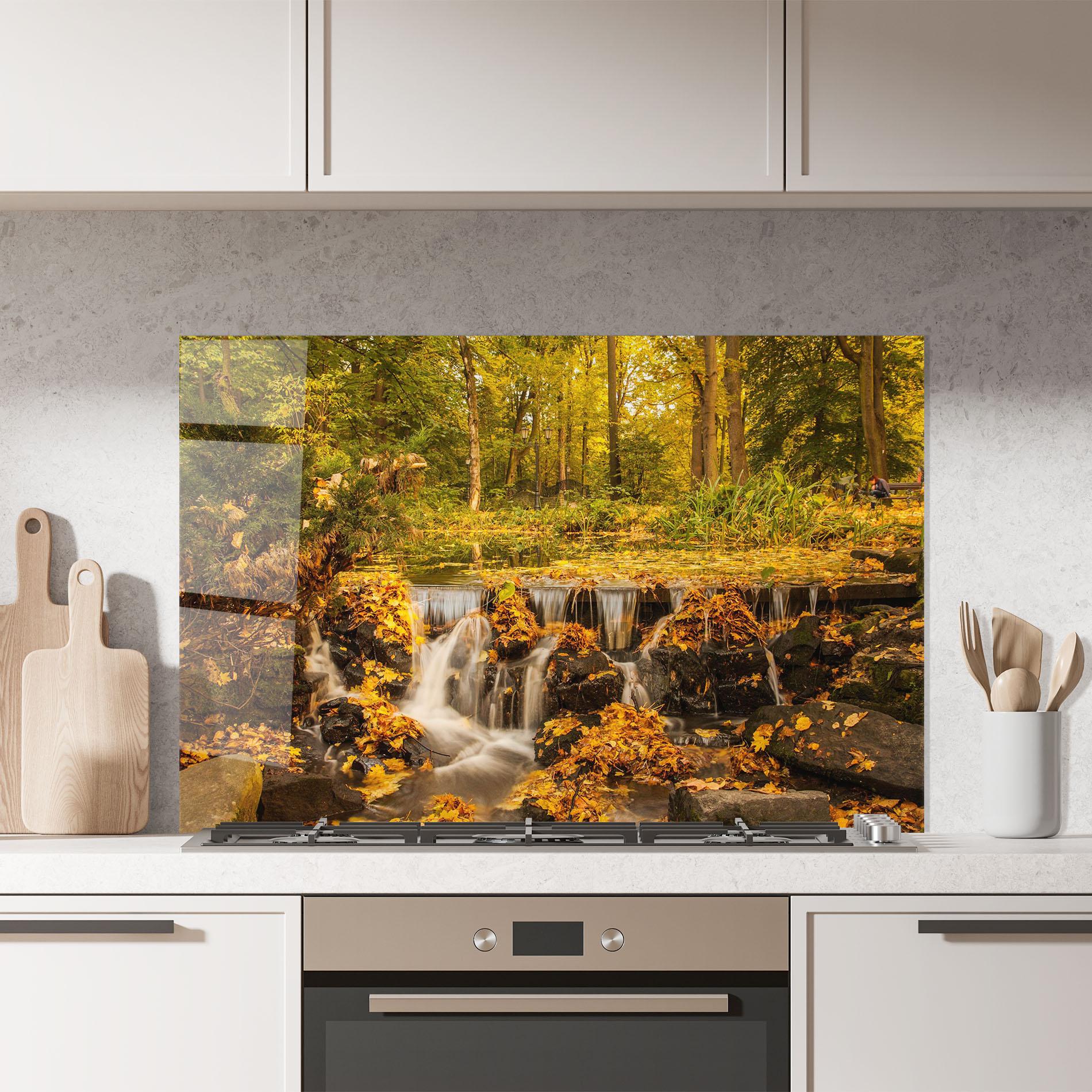 Panel Szklany do Kuchni Autumn Pretty Waterfall mockup 7