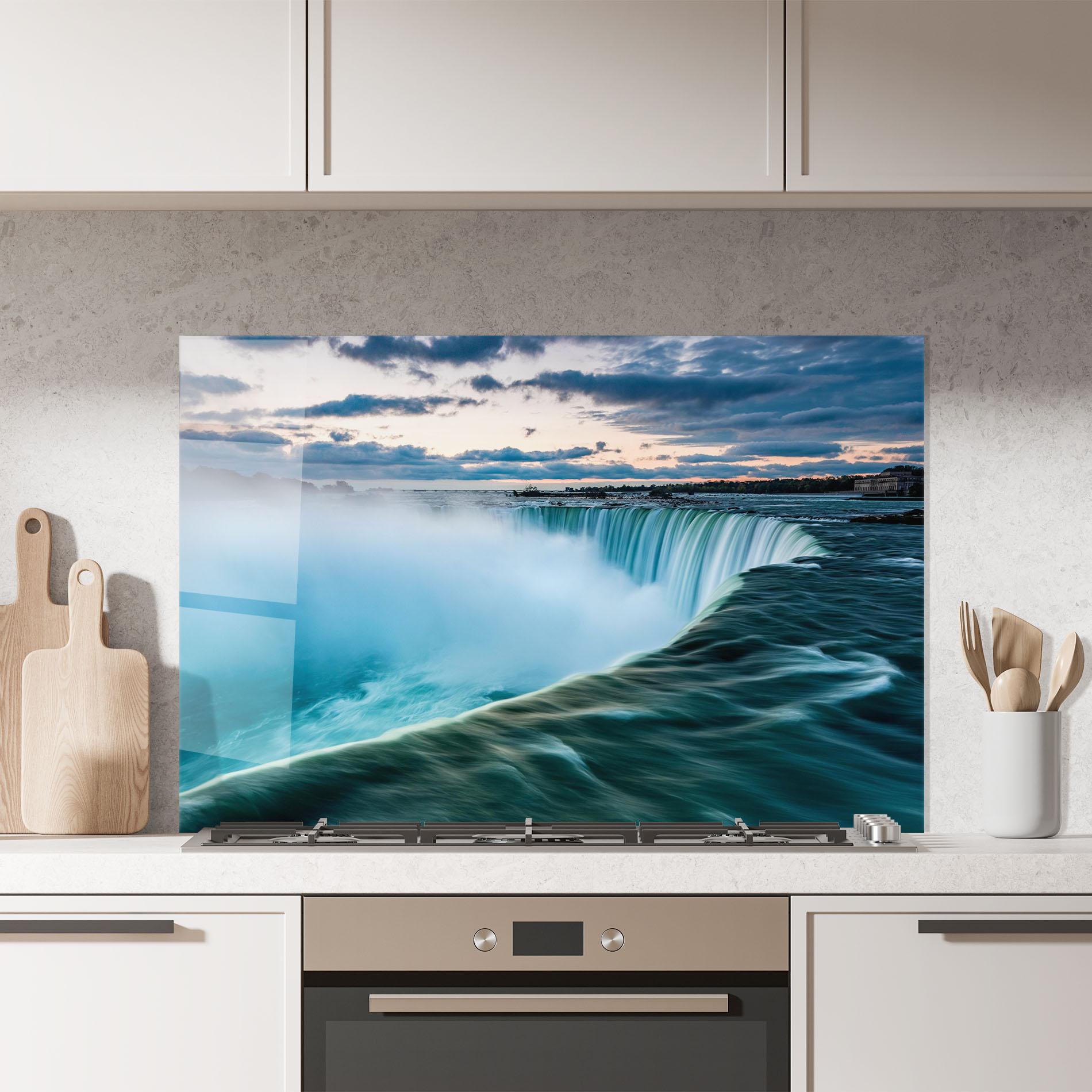 Panel Szklany do Kuchni Dreamy Blue Waterfall mockup 7