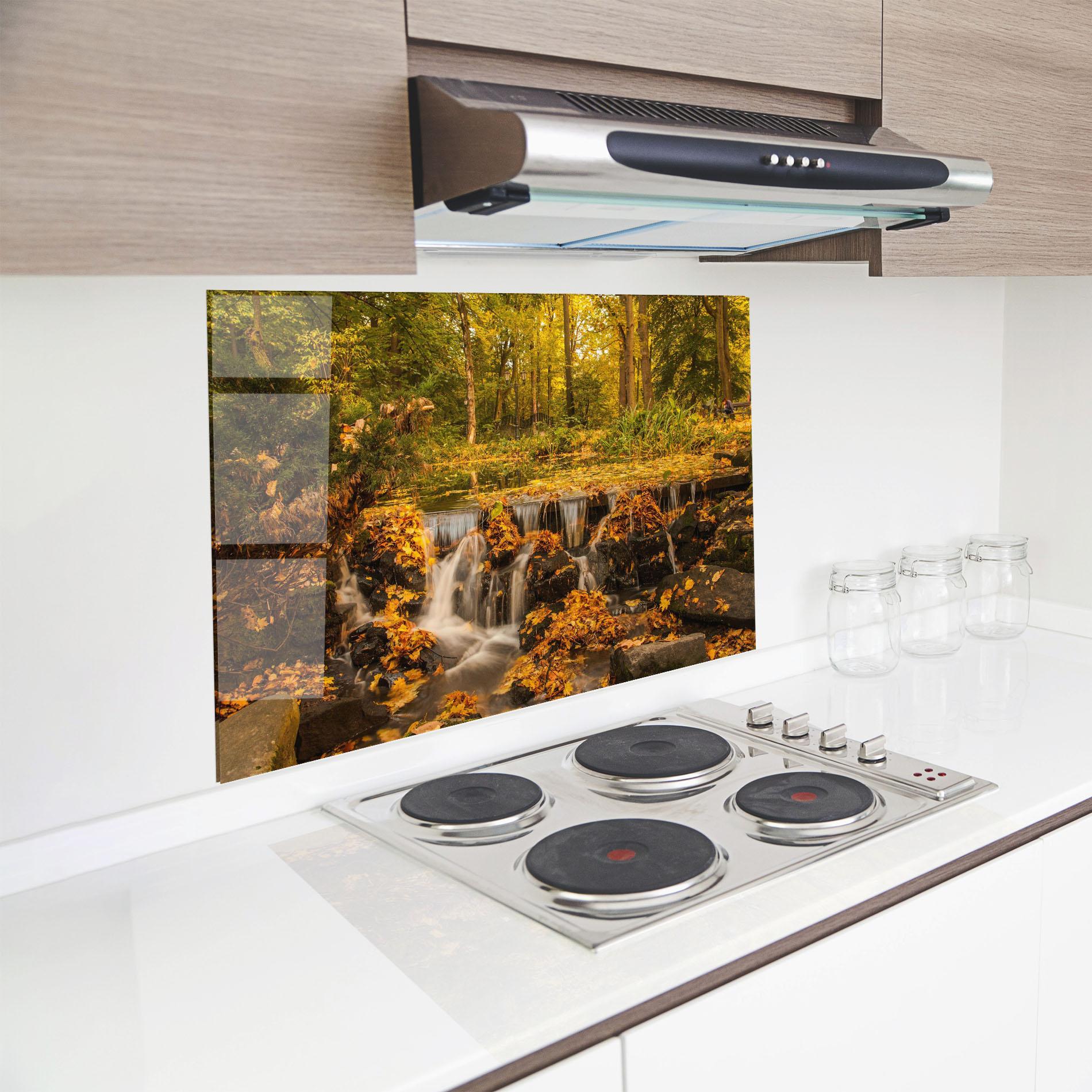 Panel Szklany do Kuchni Autumn Pretty Waterfall mockup 8