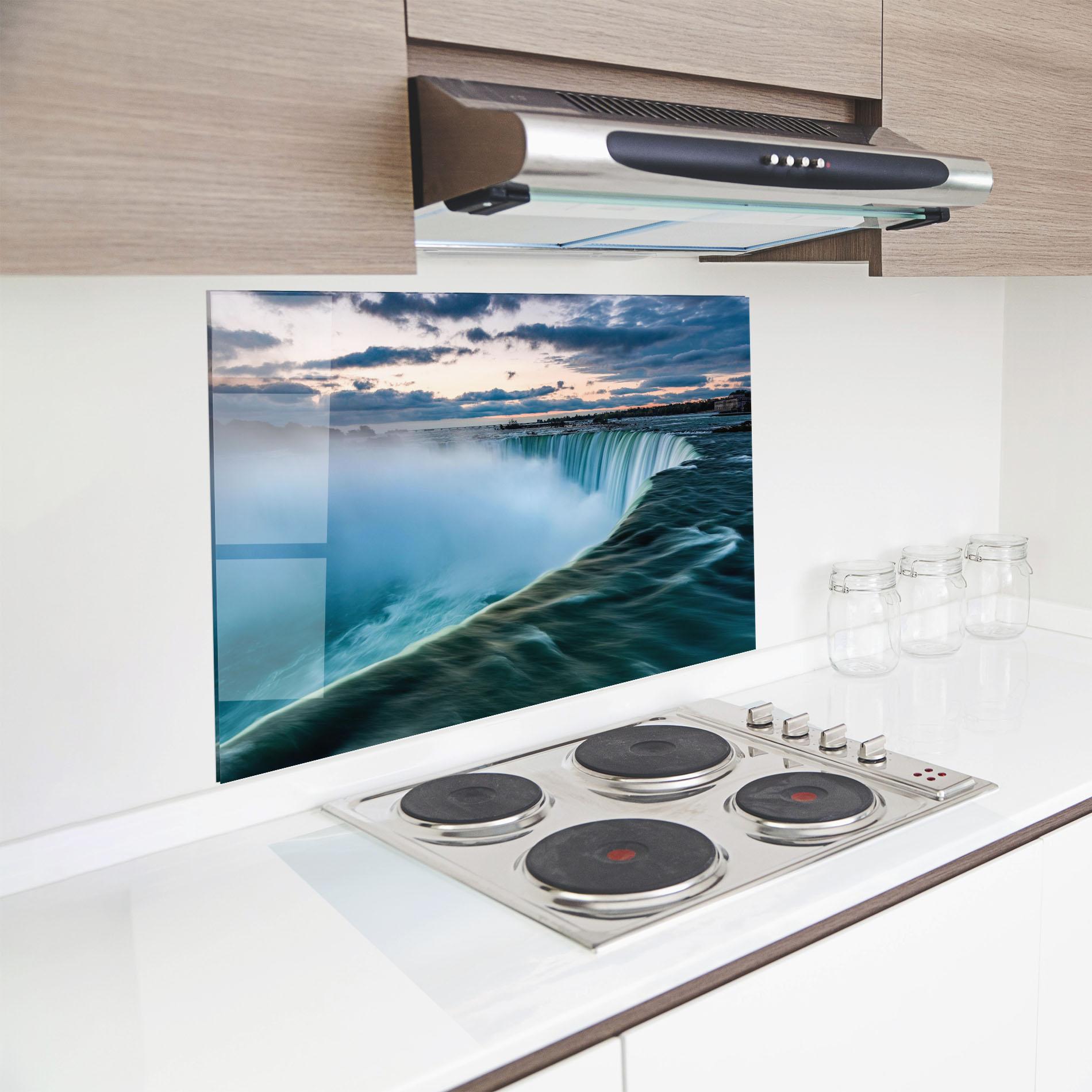 Panel Szklany do Kuchni Blue Dreamy Waterfall mockup 8