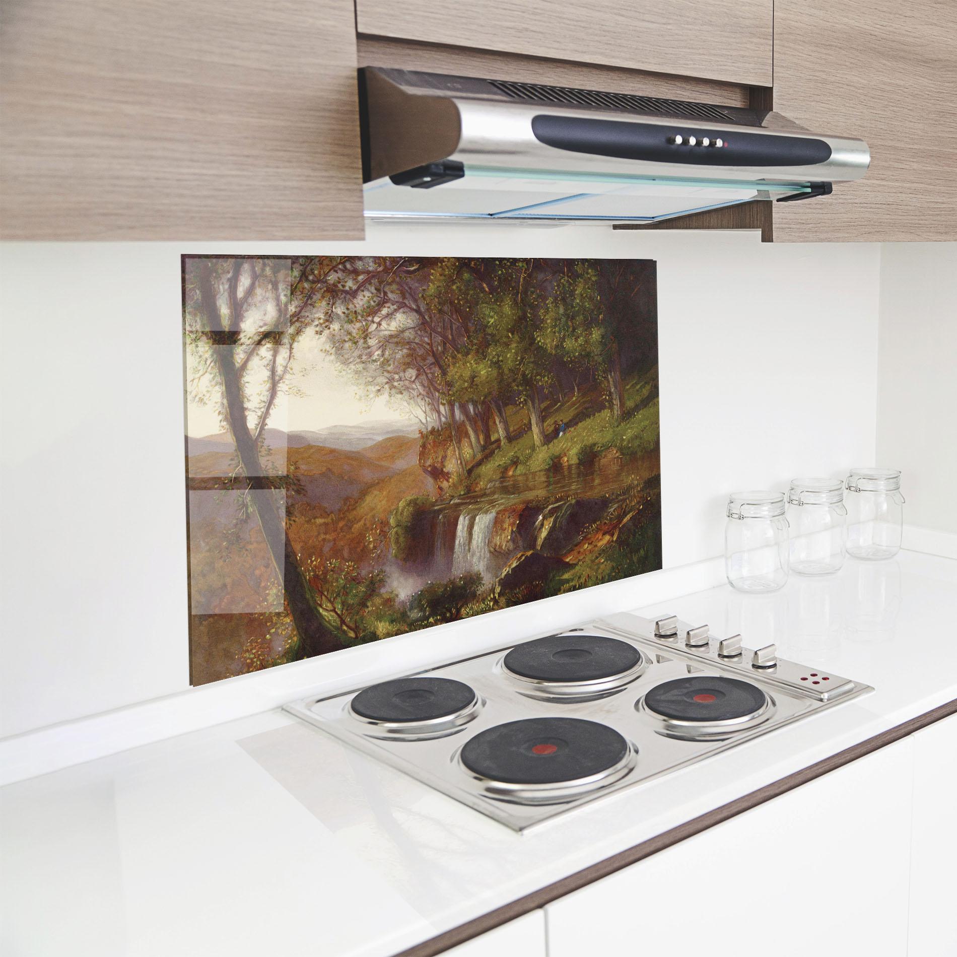 Panel Szklany do Kuchni Waterfall Painting mockup 8