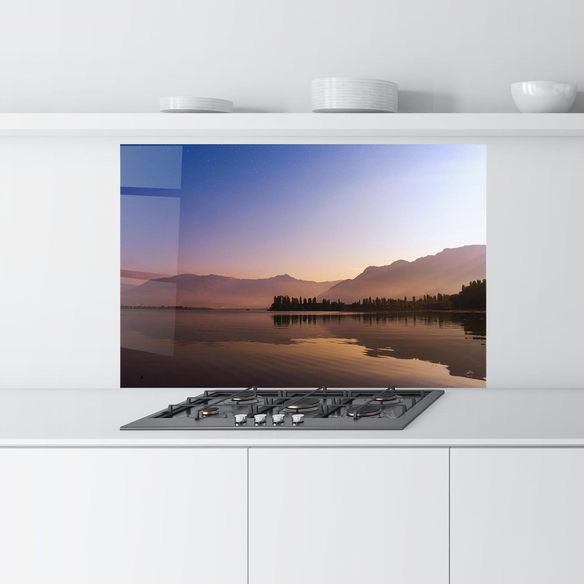 Panel Szklany do Kuchni Brown Light Lake mockup 9