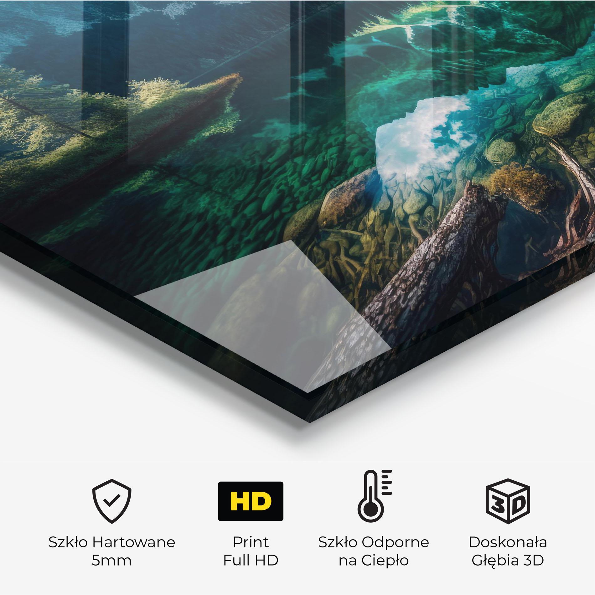 Panel Szklany do Kuchni Beautiful Lake Mountain mockup 2