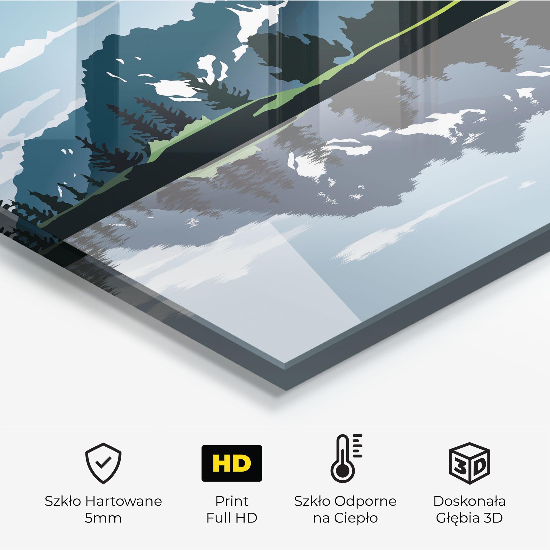 Panel Szklany do Kuchni Lake Blue Mountain mockup 2