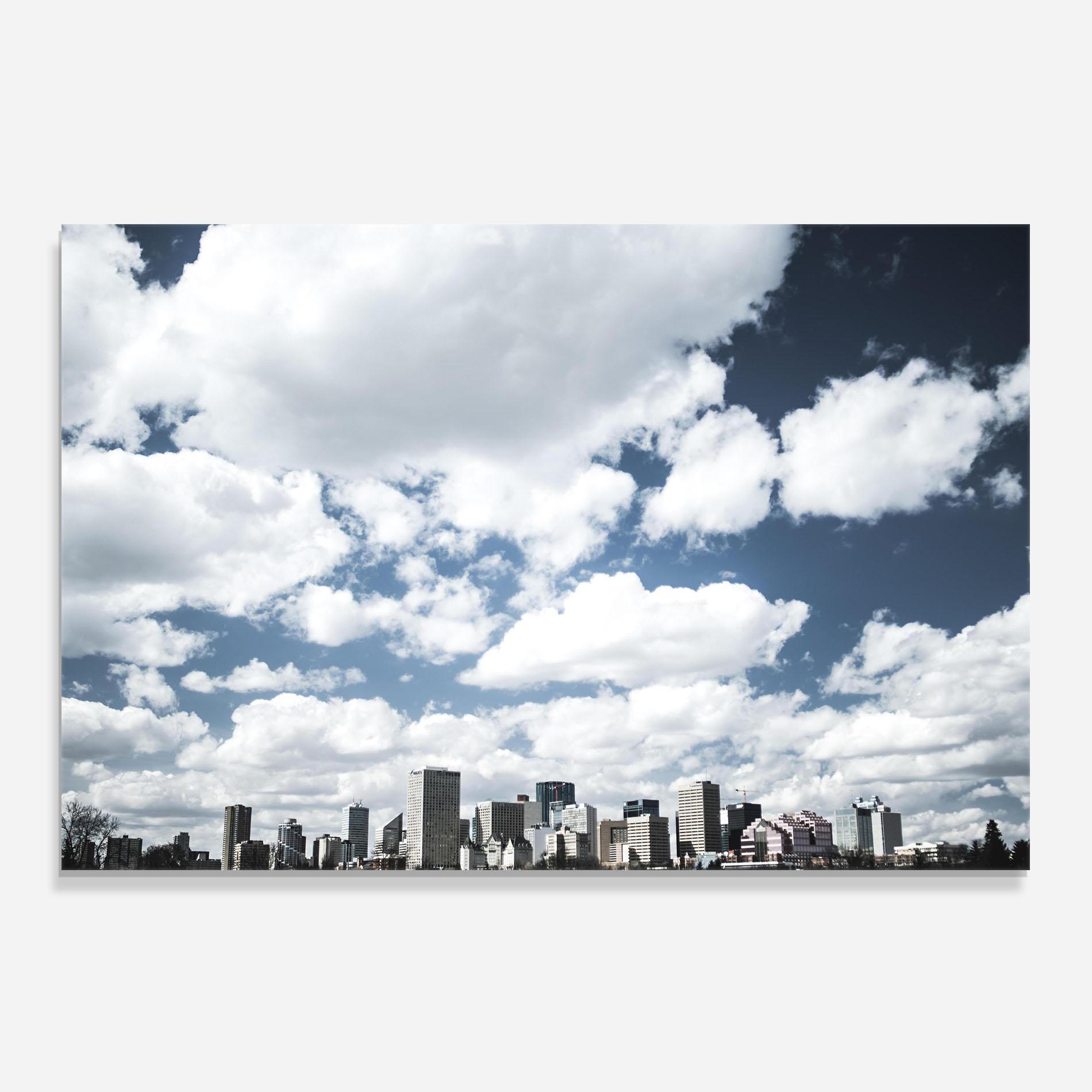 Panel Szklany do Kuchni Clouds Over City mockup 0