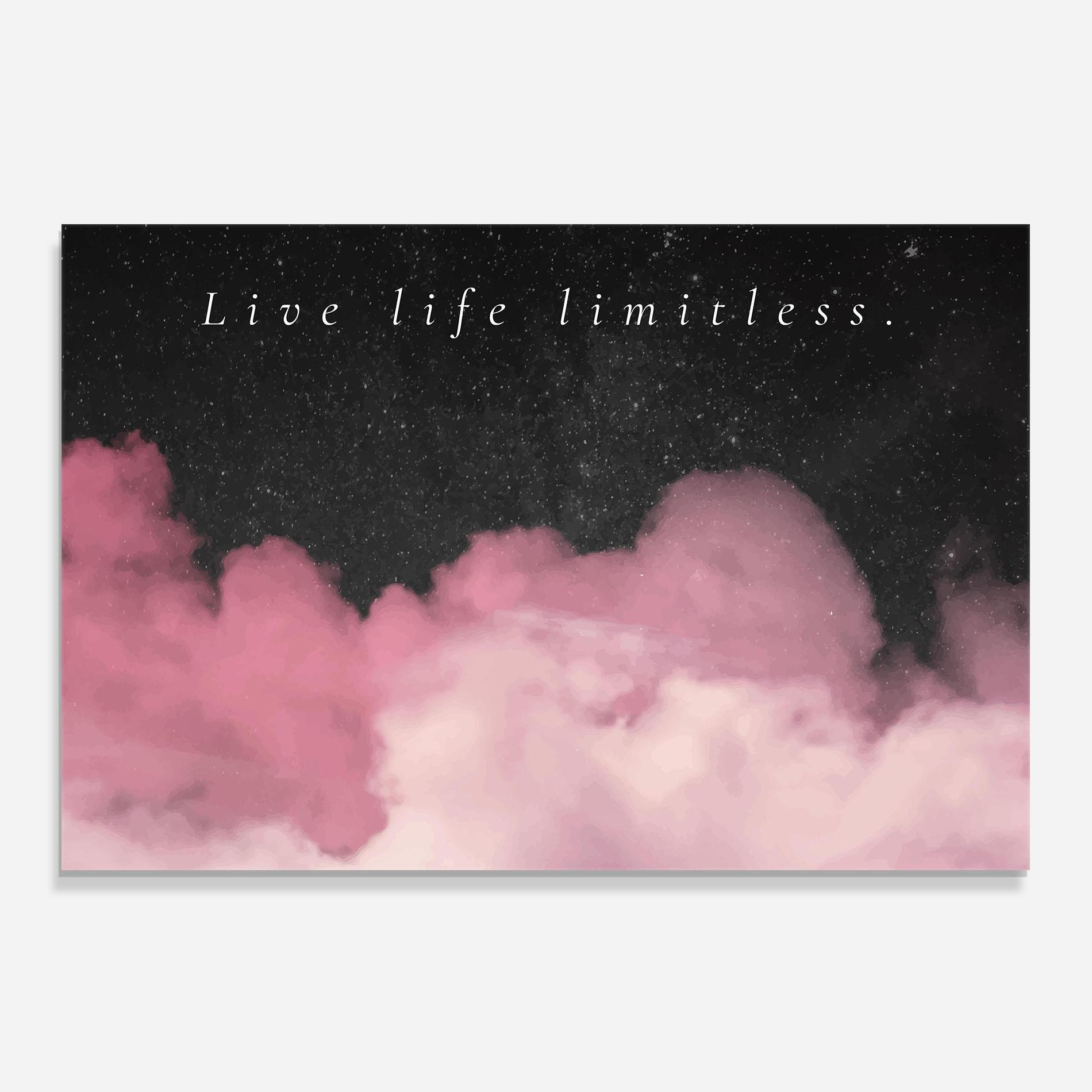 Panel Szklany do Kuchni Clouds Text Pink mockup 0