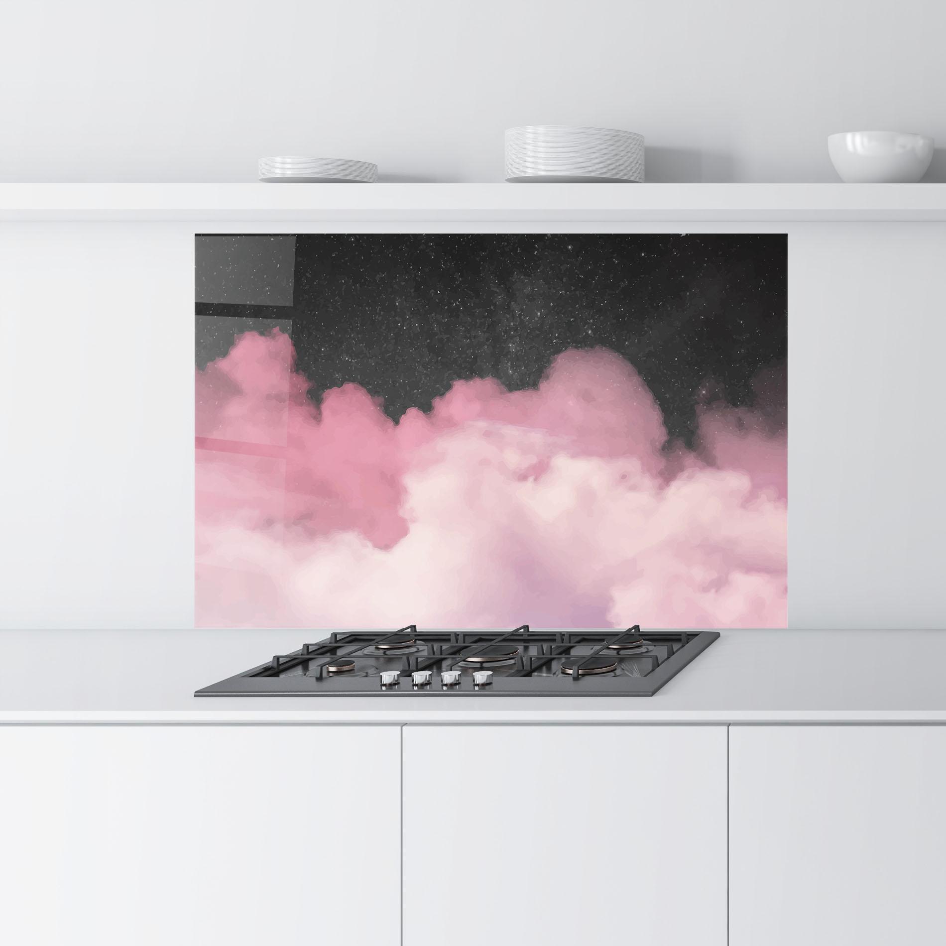 Panel Szklany do Kuchni Clouds Watercolor Purple mockup 9