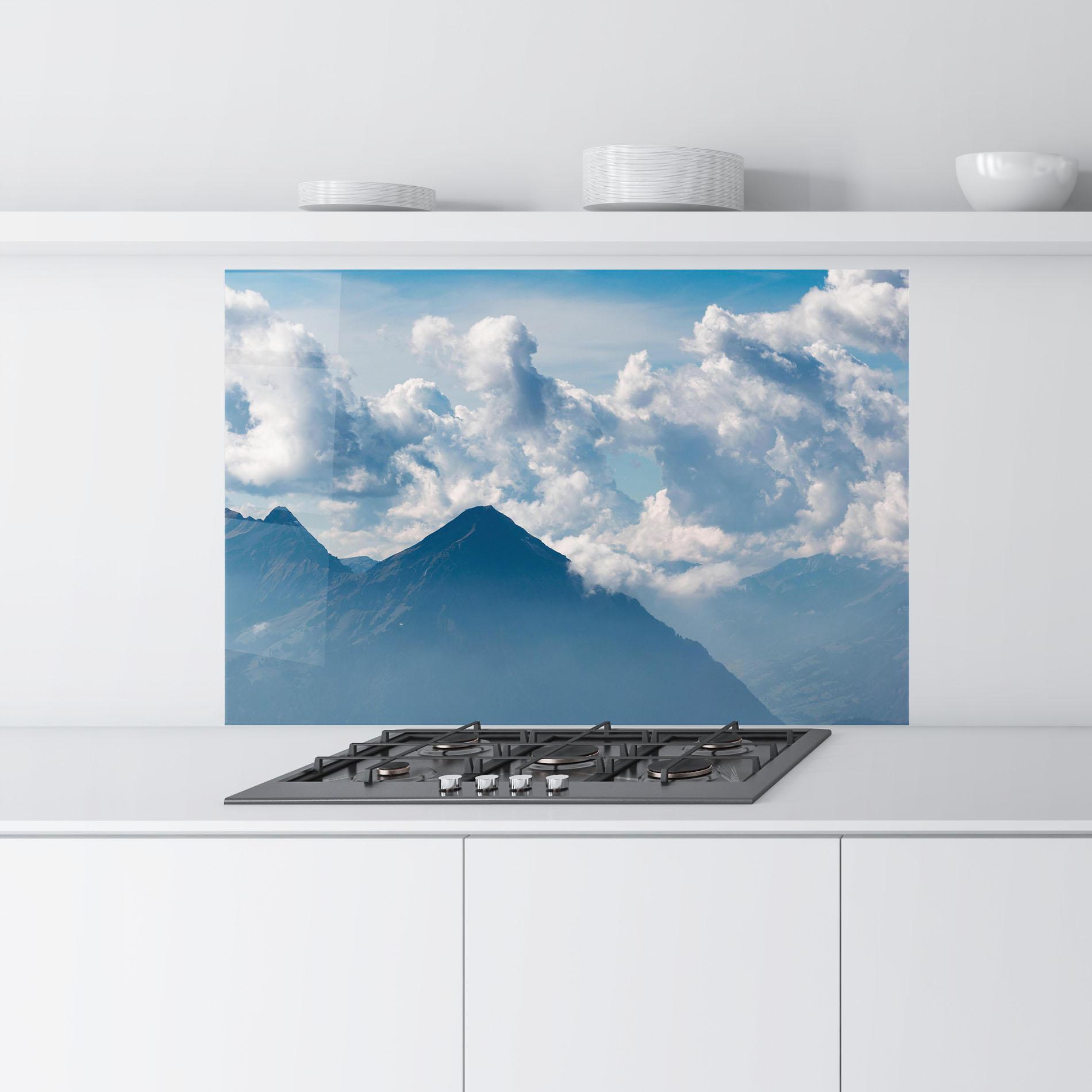 Panel Szklany do Kuchni Cloudy View Mountain mockup 9