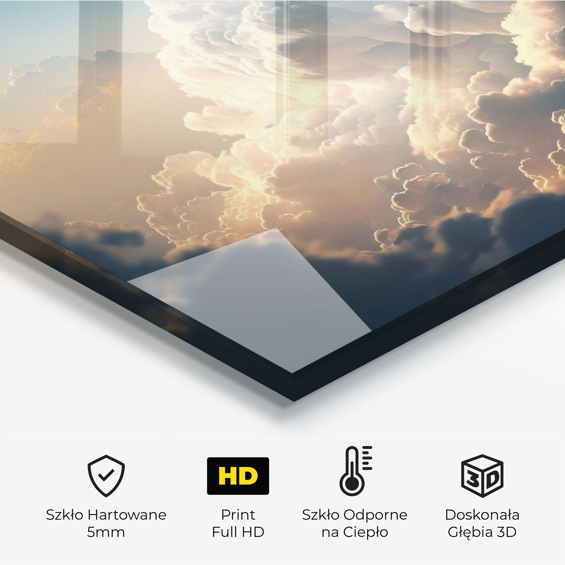 Panel Szklany do Kuchni Big Puffy Clouds mockup 2