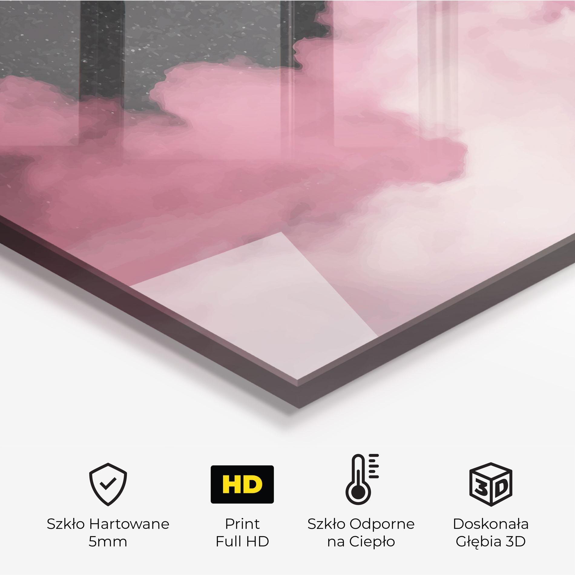 Panel Szklany do Kuchni Clouds Watercolor Purple mockup 2