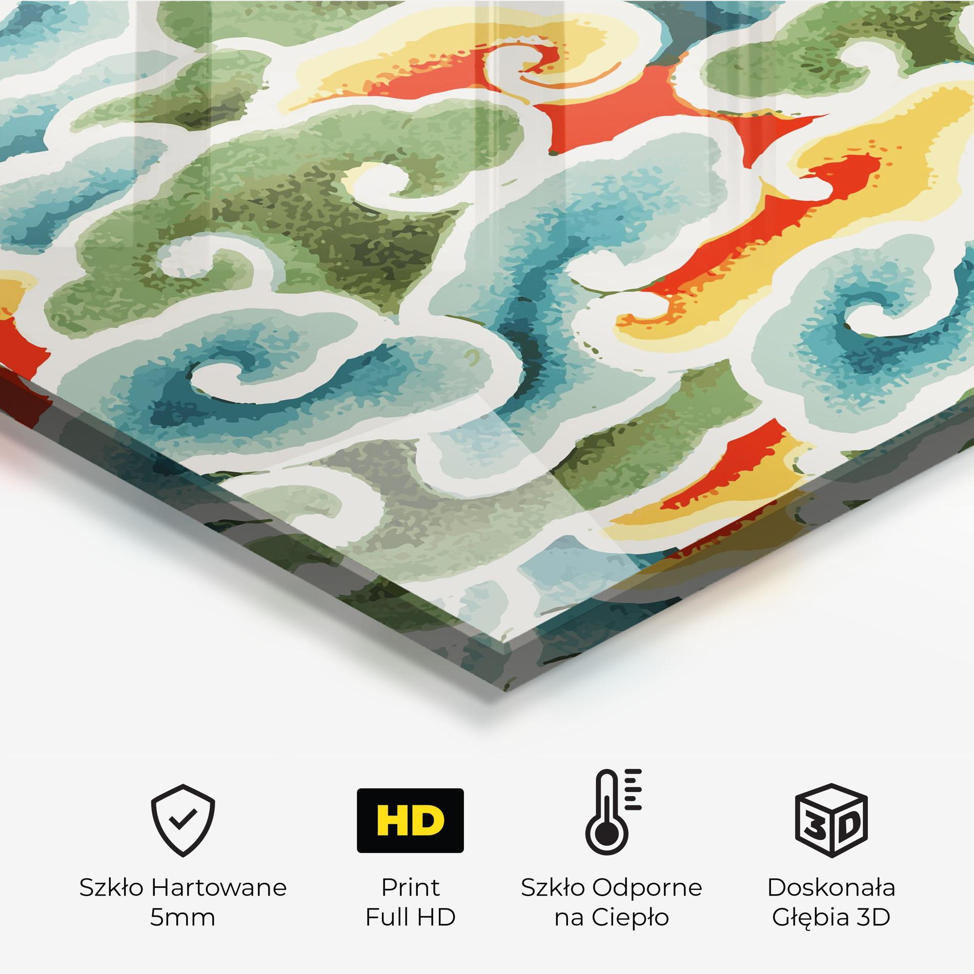 Panel Szklany do Kuchni Green Blue Clouds mockup 2