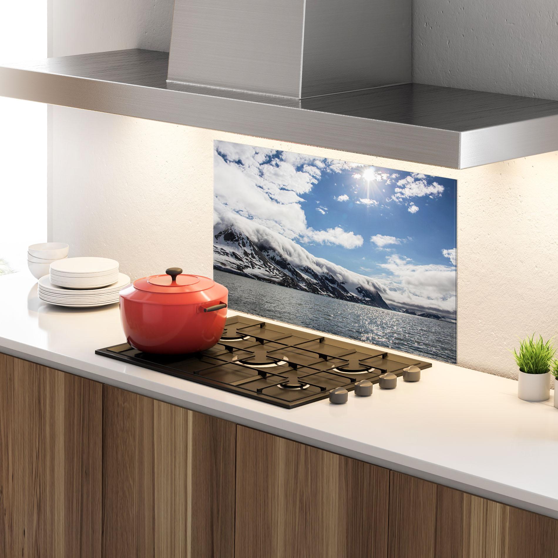Panel Szklany do Kuchni Clouds Over Ice mockup 4