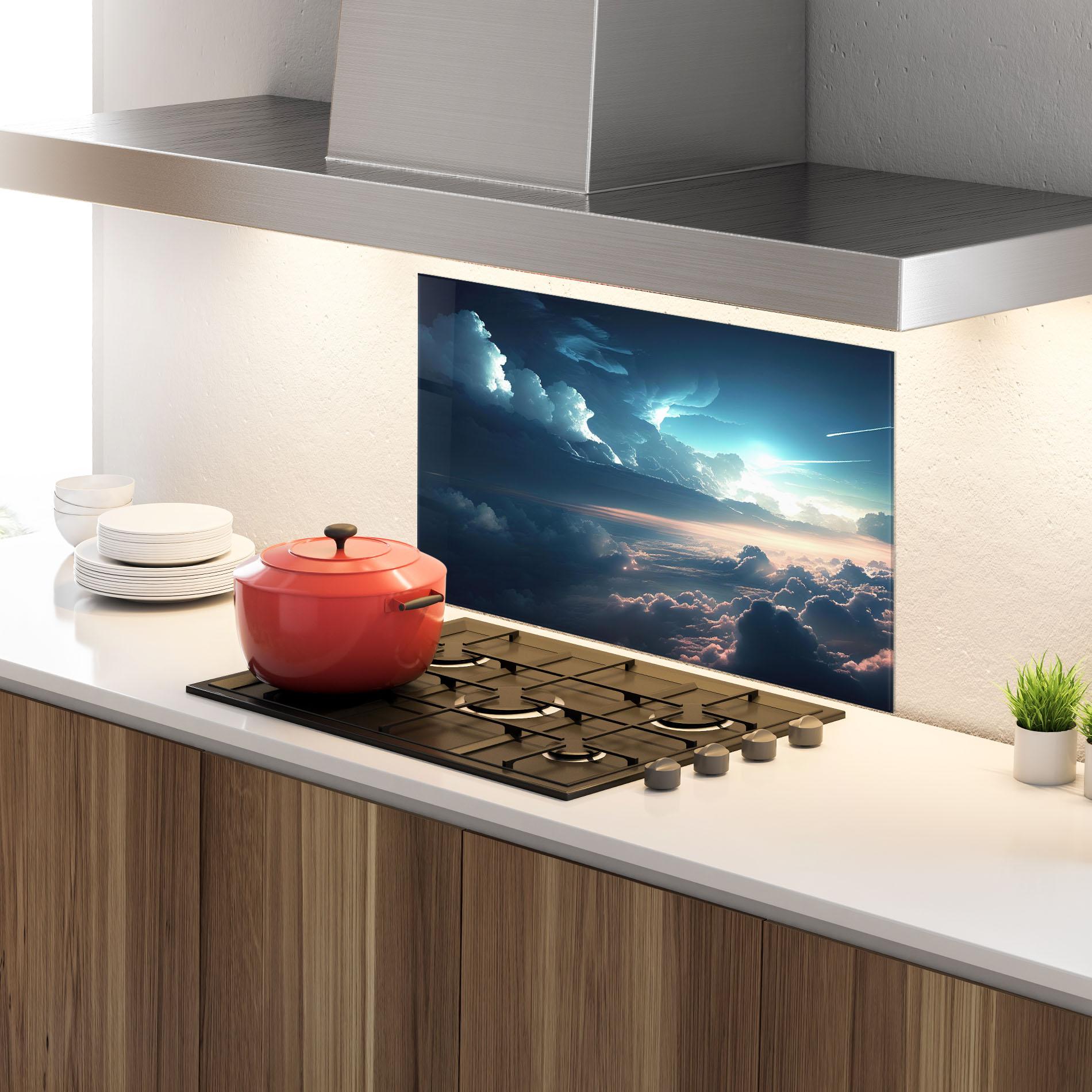 Panel Szklany do Kuchni Dark Clouds mockup 4