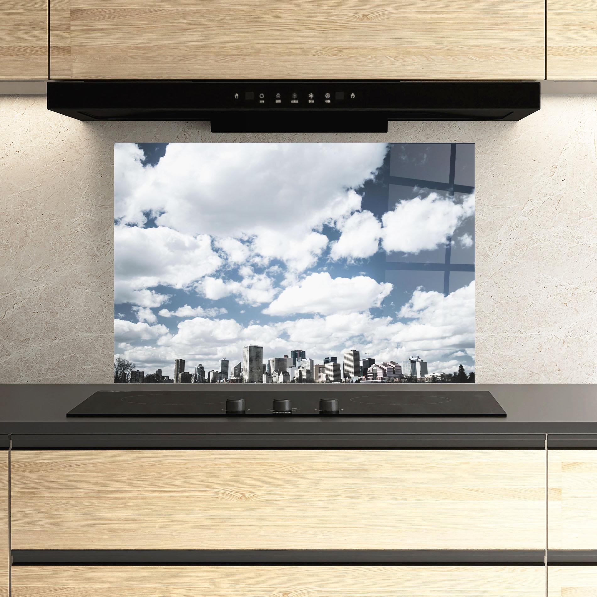 Panel Szklany do Kuchni Clouds Over City mockup 3