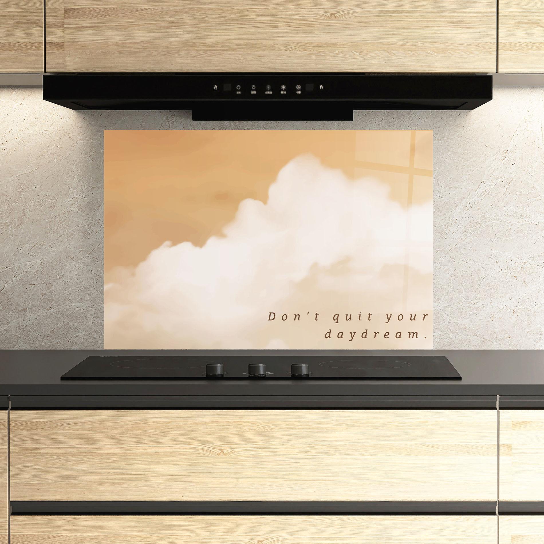 Panel Szklany do Kuchni Clouds Text mockup 3