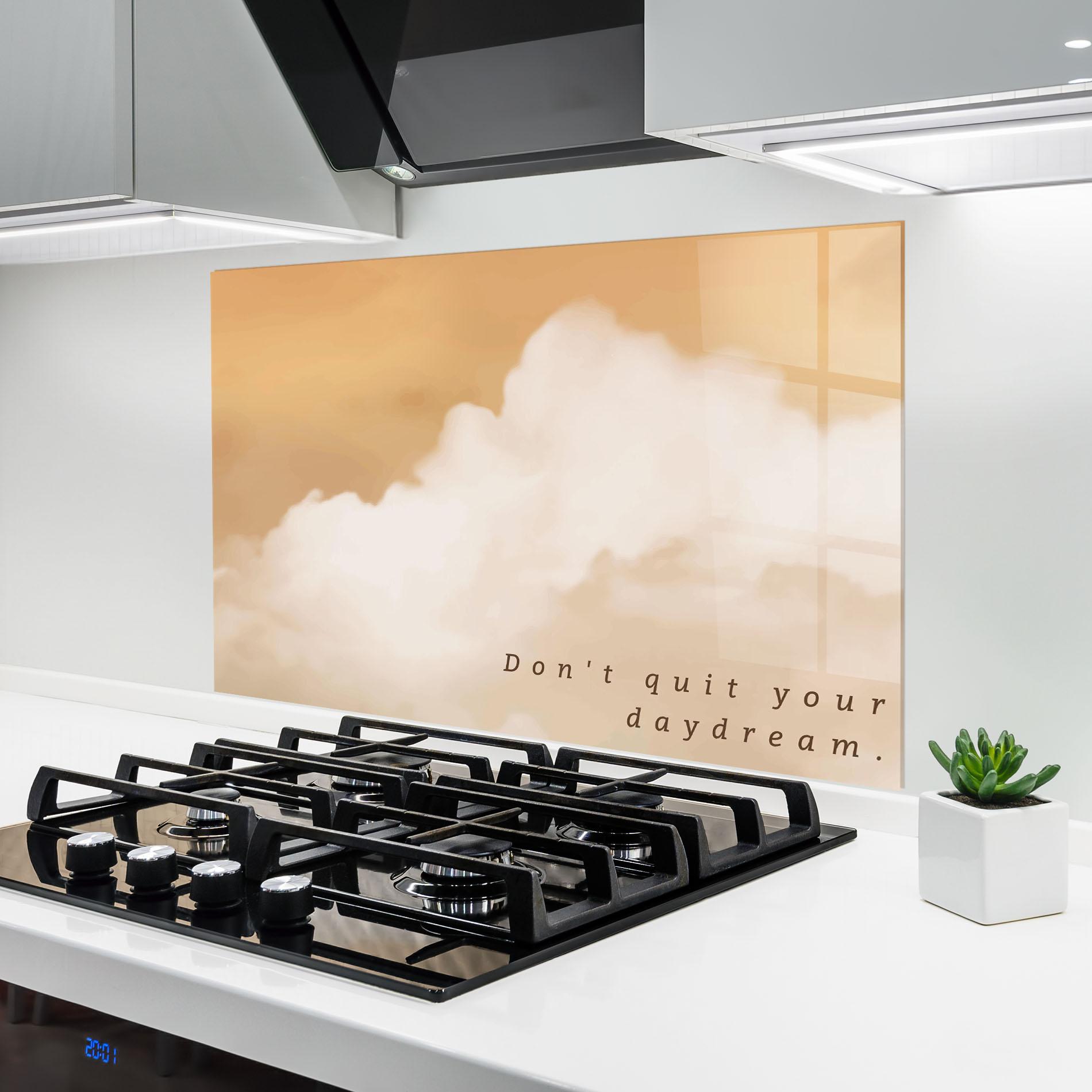 Panel Szklany do Kuchni Clouds Text mockup 6