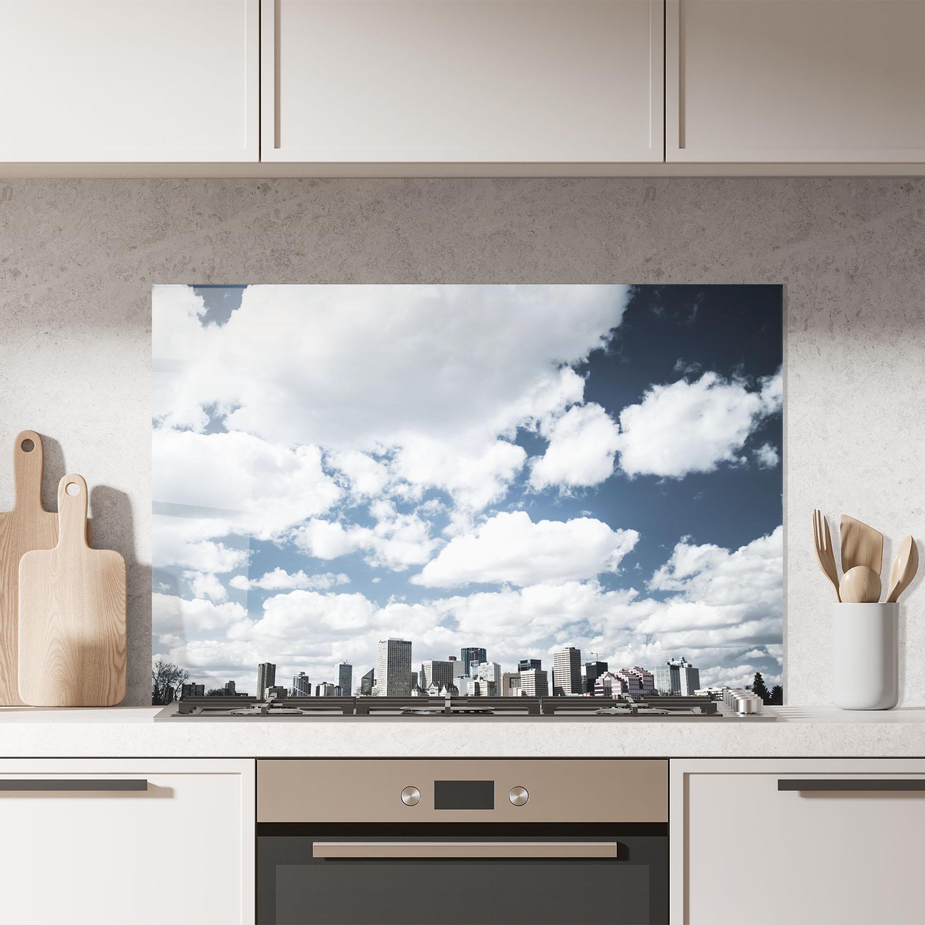 Panel Szklany do Kuchni Clouds Over City mockup 7
