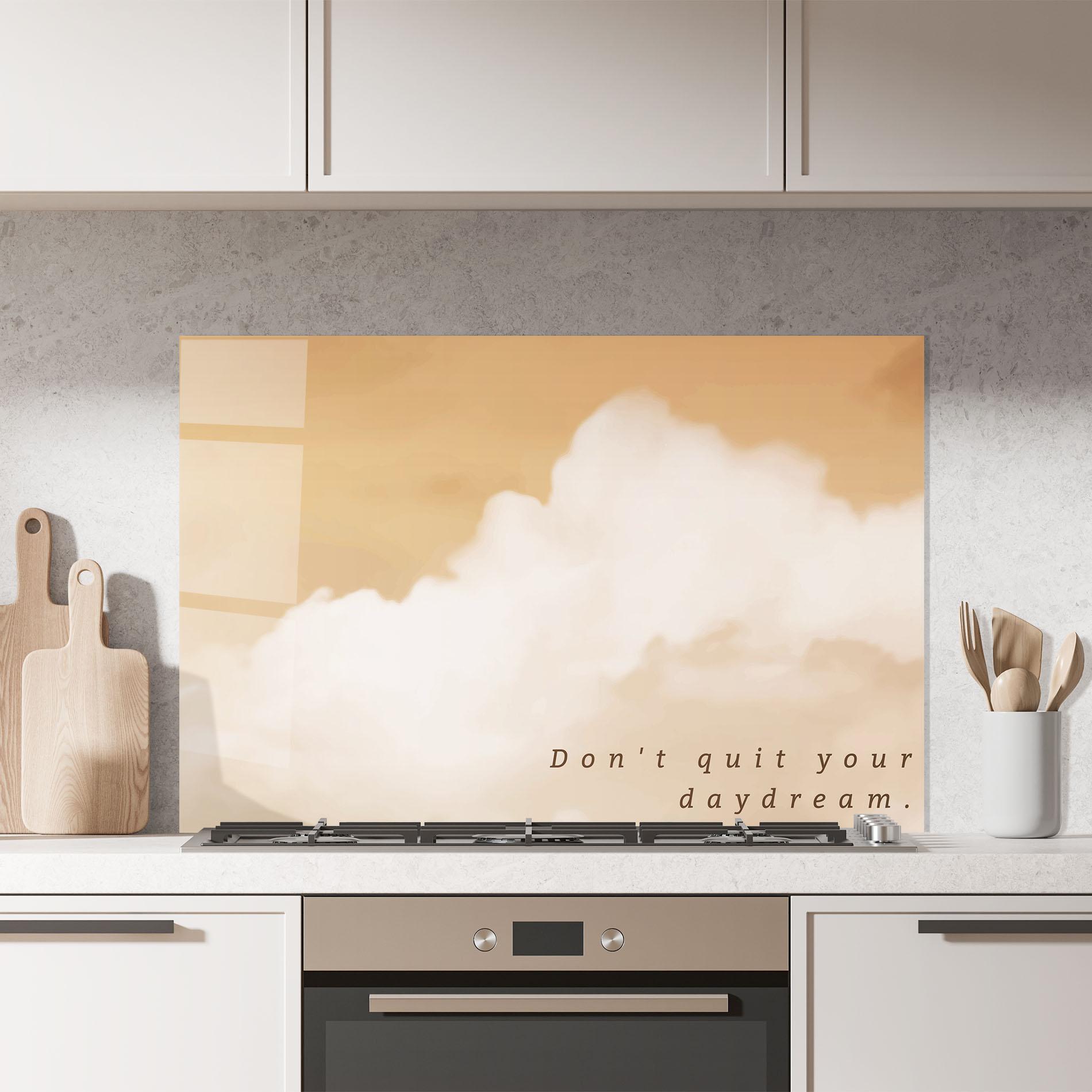 Panel Szklany do Kuchni Clouds Text mockup 7