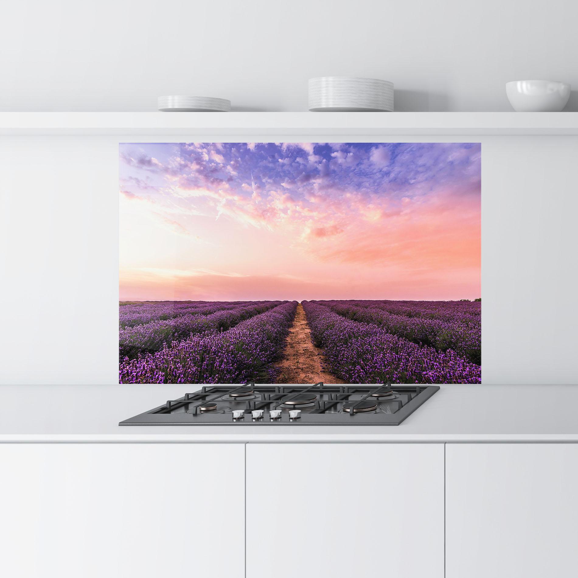 Panel Szklany do Kuchni Lavender Field mockup 9