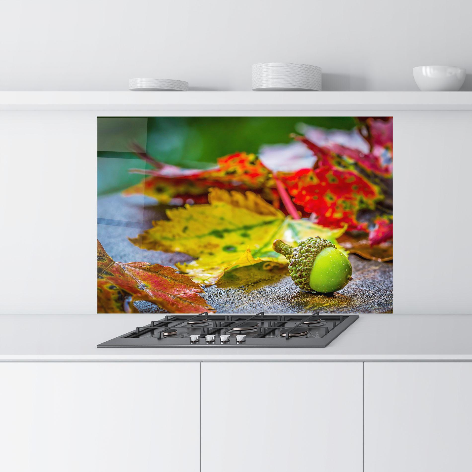 Panel Szklany do Kuchni Leaf Color Forest mockup 9