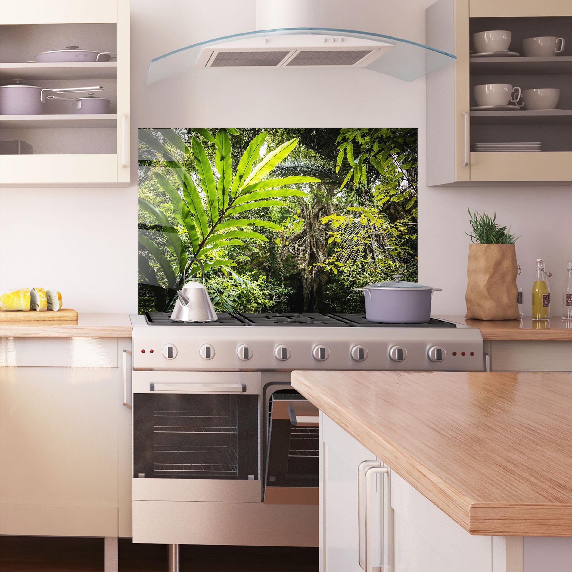 Panel Szklany do Kuchni Big Leaf Forest mockup 1