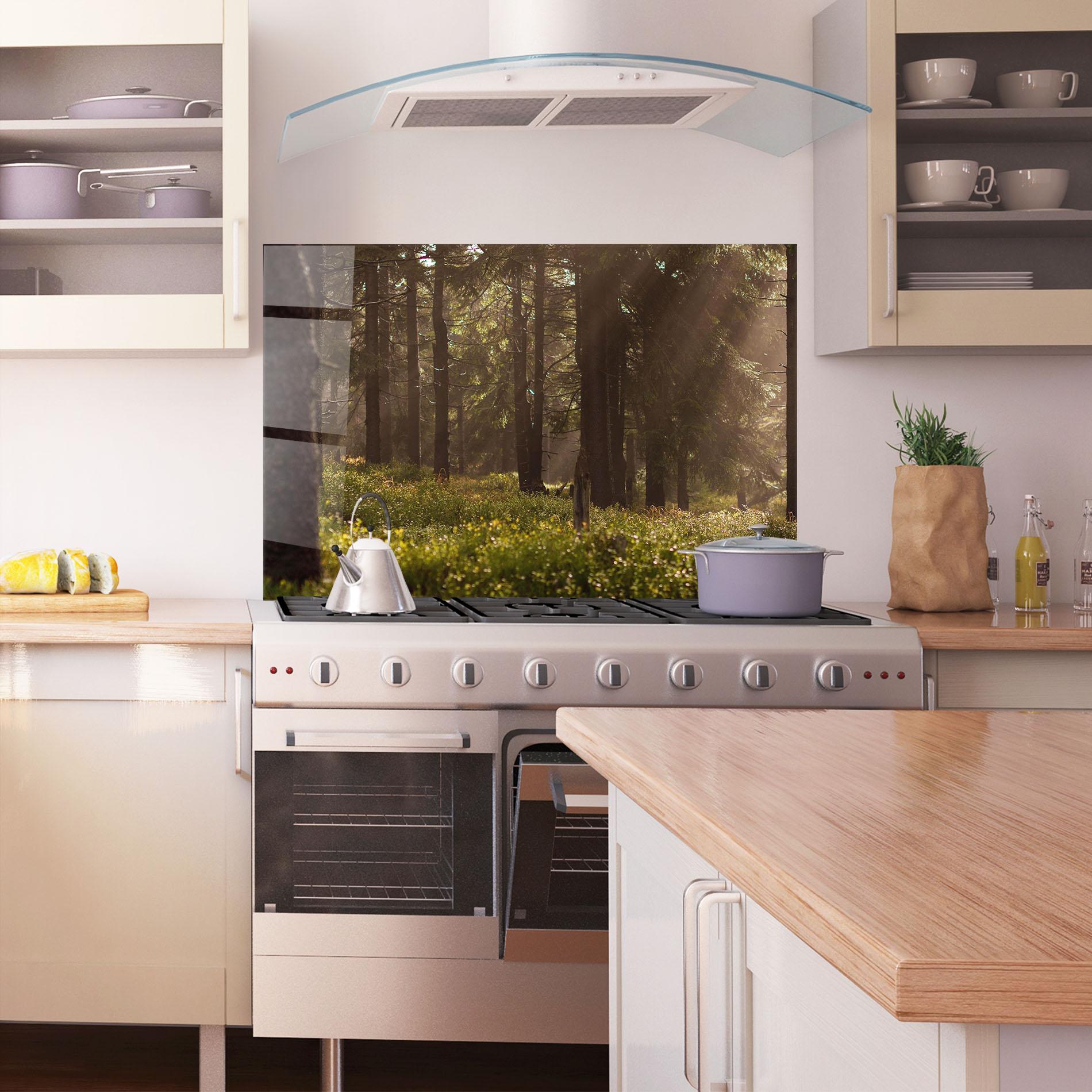 Panel Szklany do Kuchni Daylight Forest mockup 1