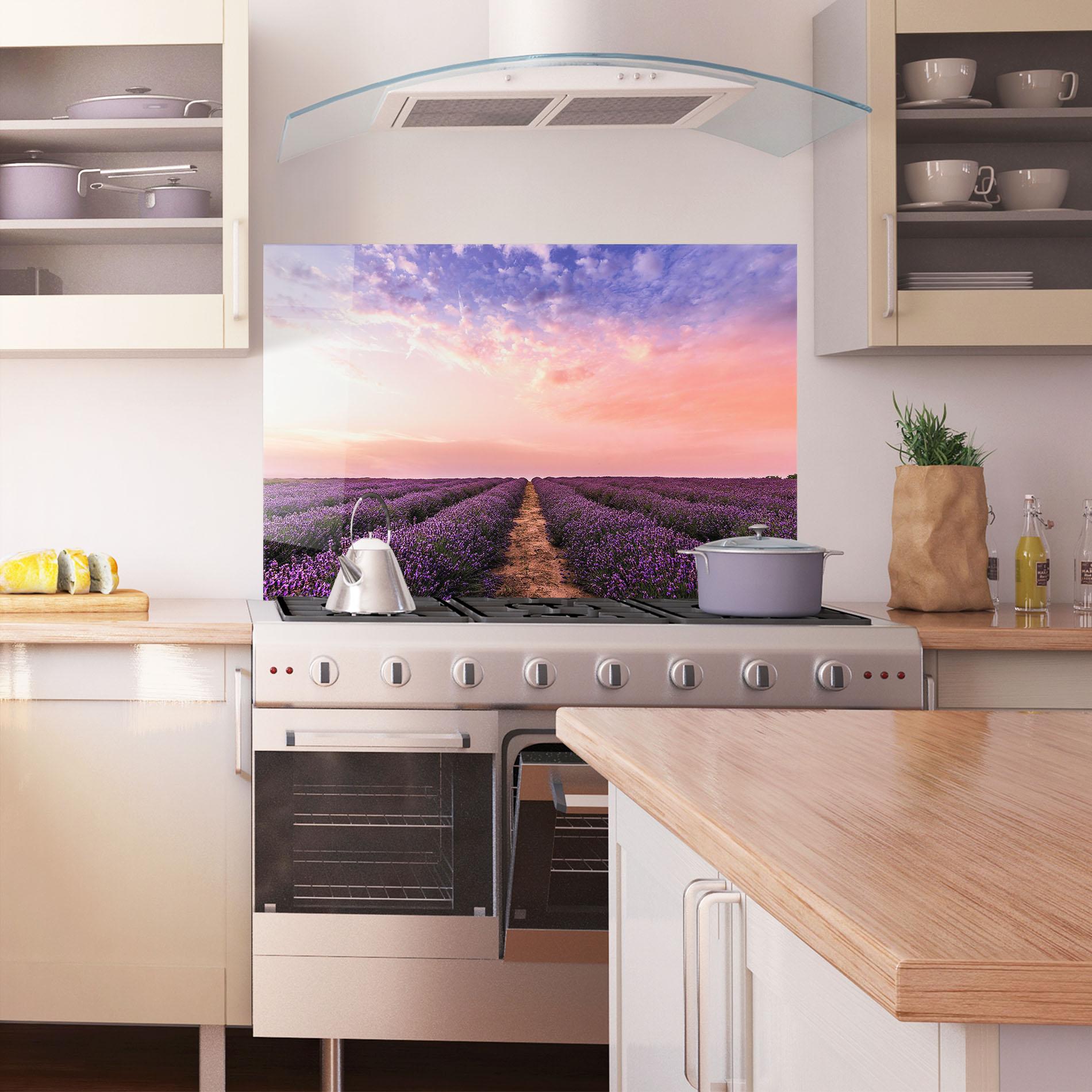 Panel Szklany do Kuchni Lavender Field mockup 1