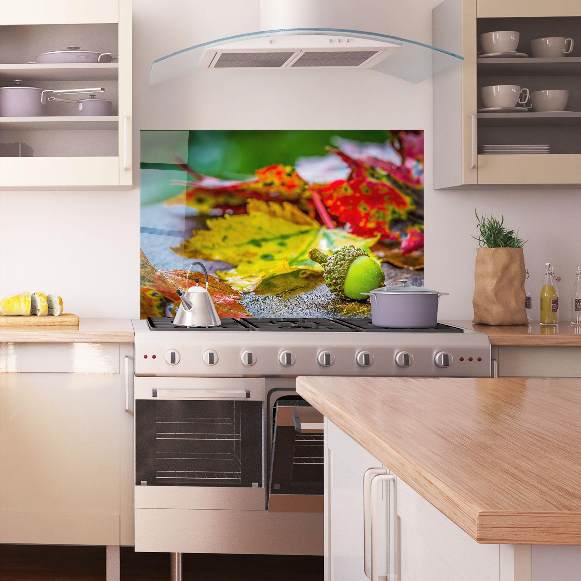 Panel Szklany do Kuchni Leaf Color Forest mockup 1