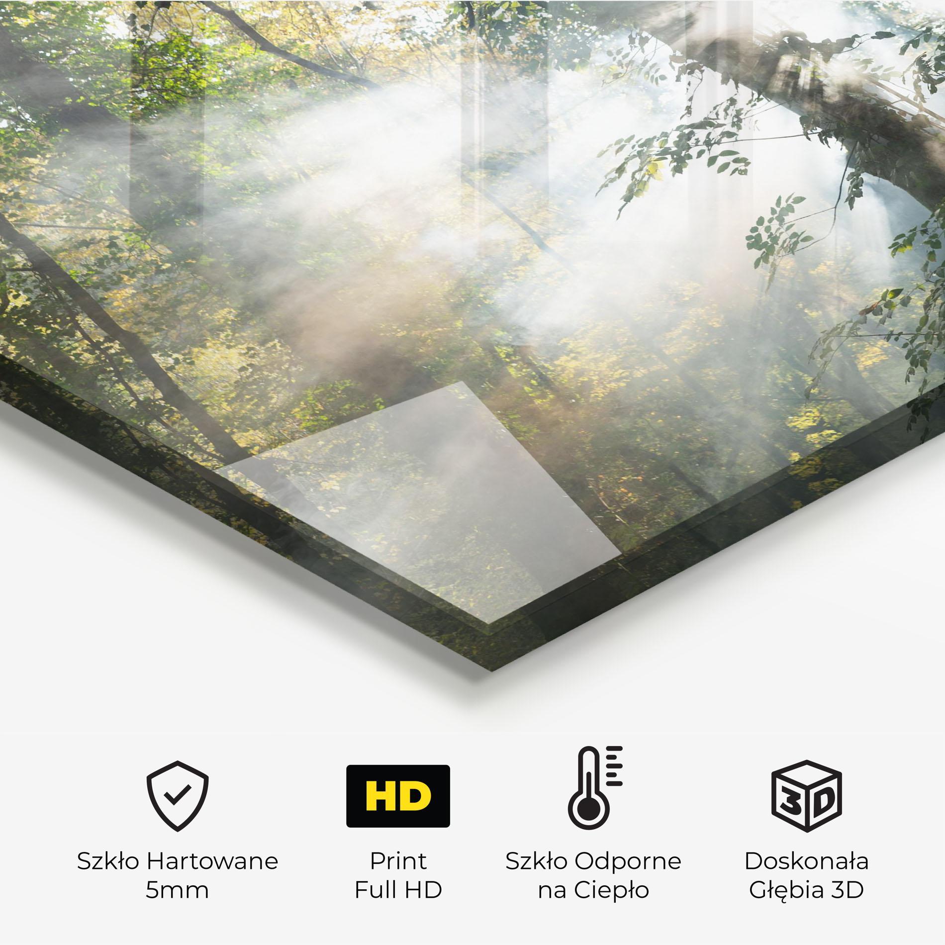 Panel Szklany do Kuchni Foggy Light Forest mockup 2