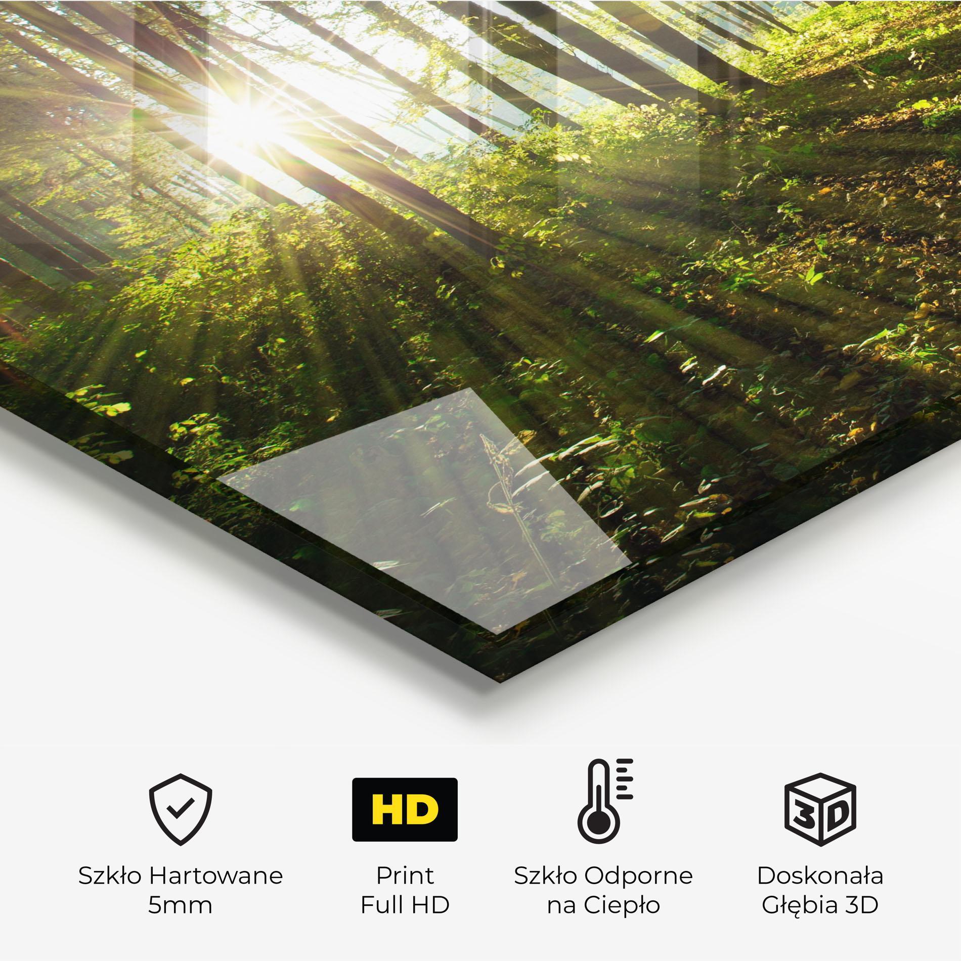 Panel Szklany do Kuchni Green Light Forest mockup 2