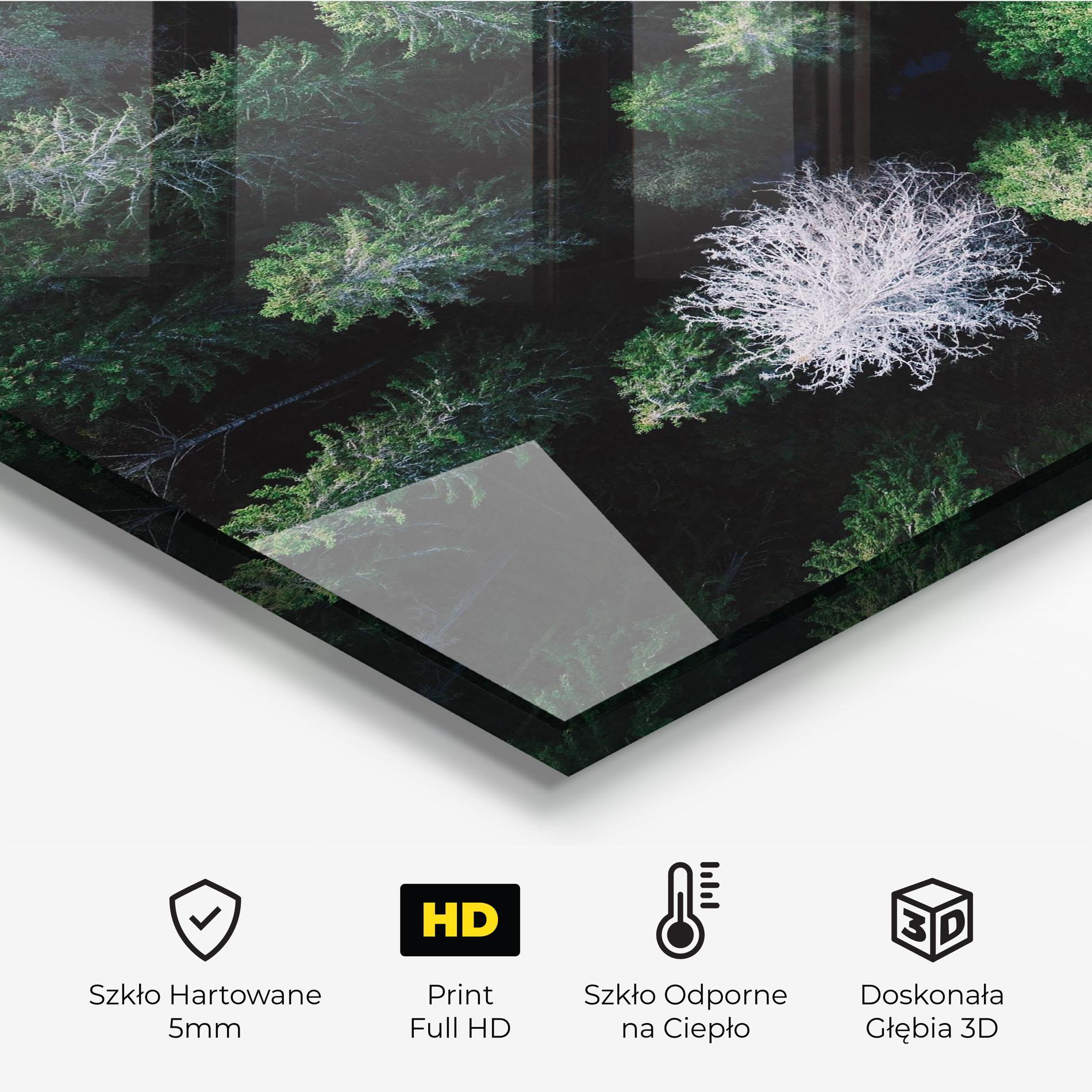 Panel Szklany do Kuchni Green Trees Road mockup 2